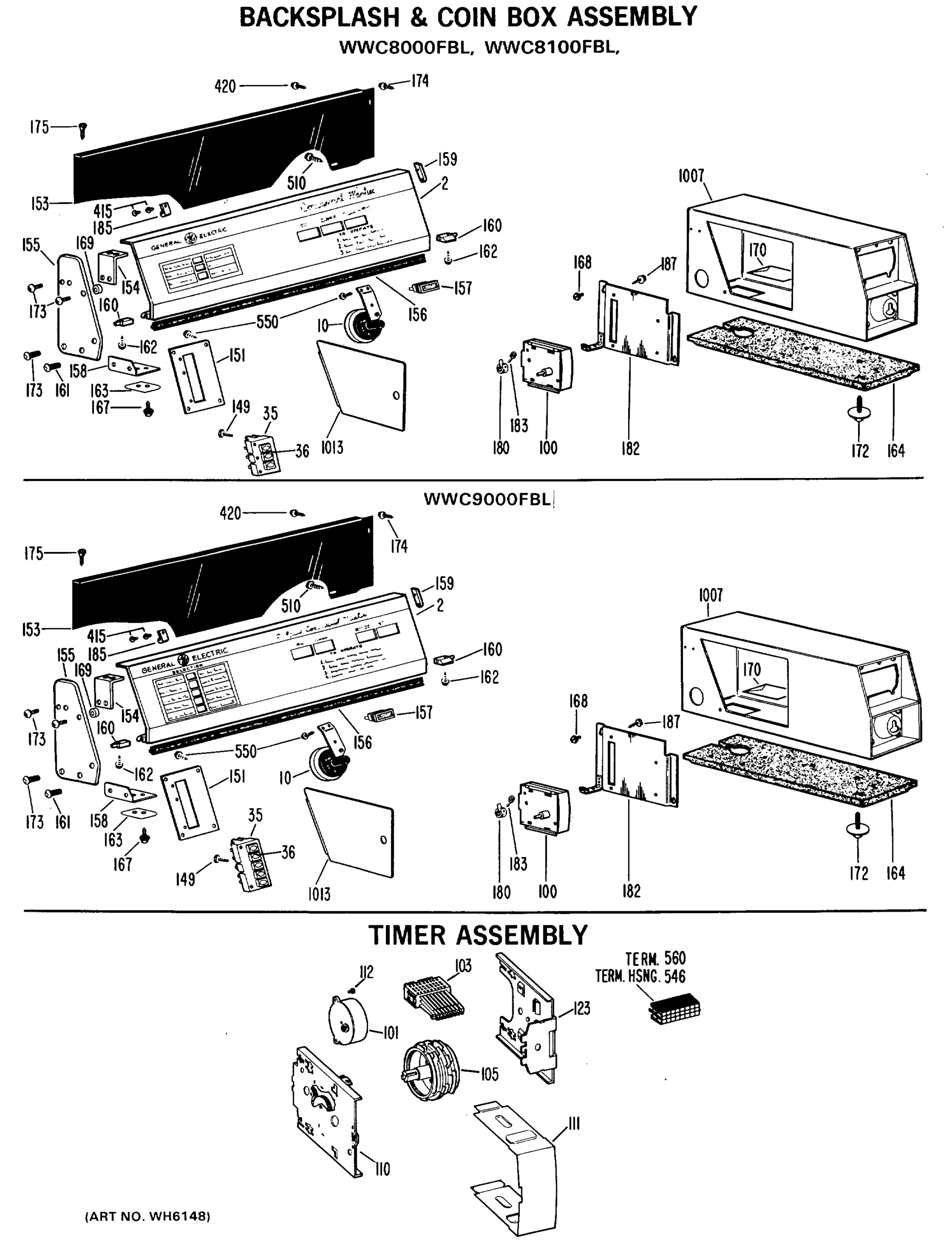 BACKSPLASH & COIN BOX ASSEMBLY