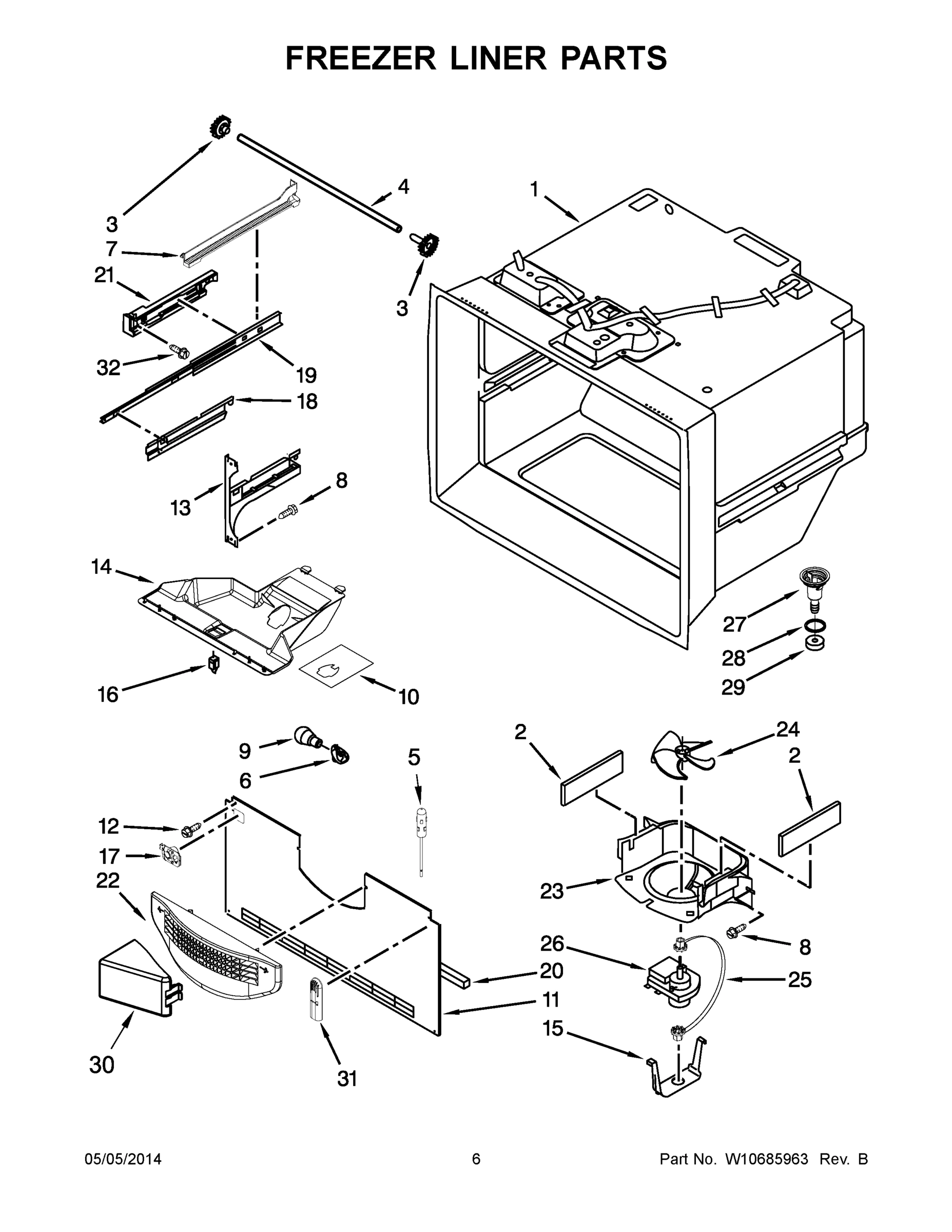 04 - FREEZER LINER PARTS