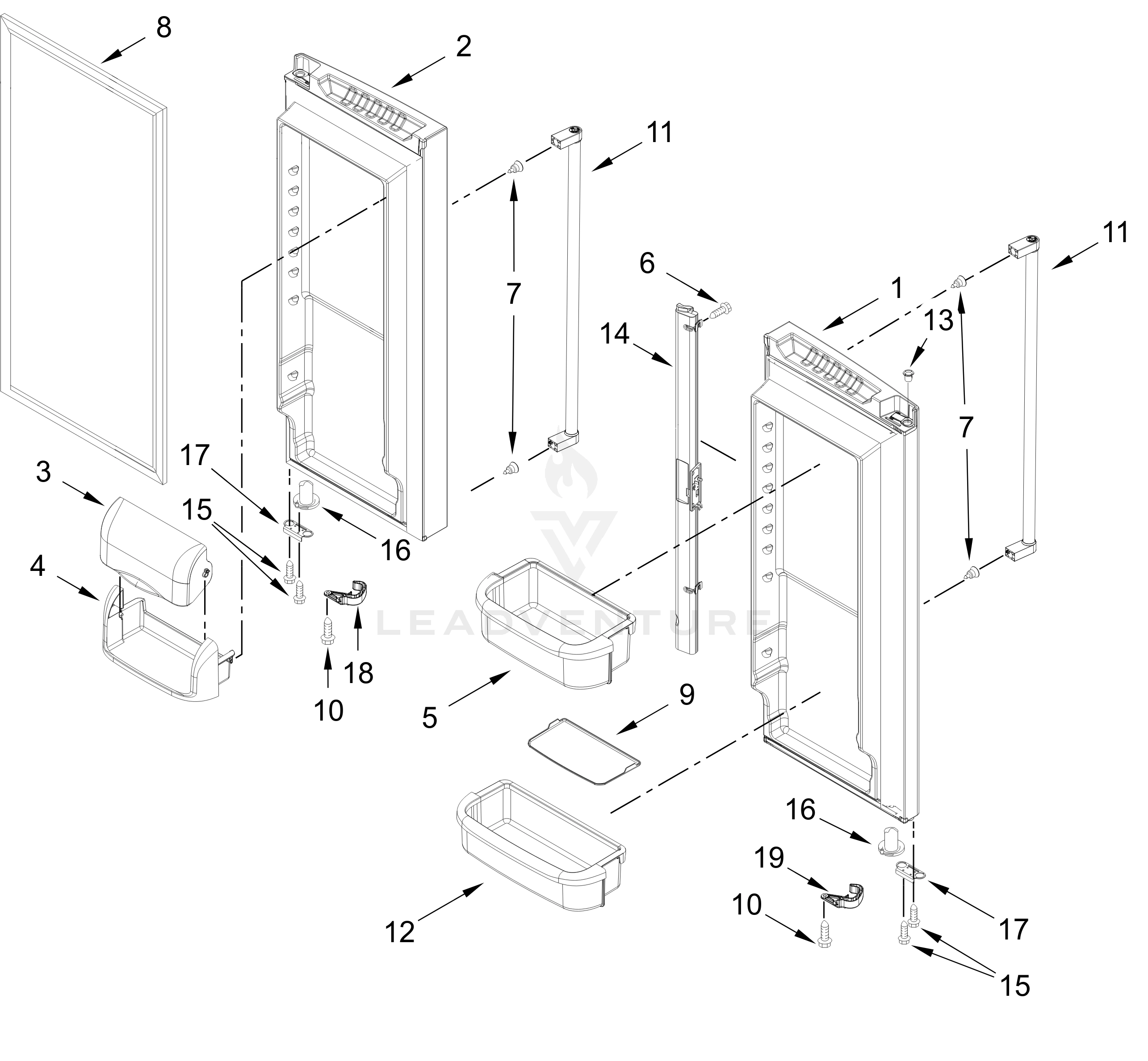 REFRIGERATOR DOOR PARTS