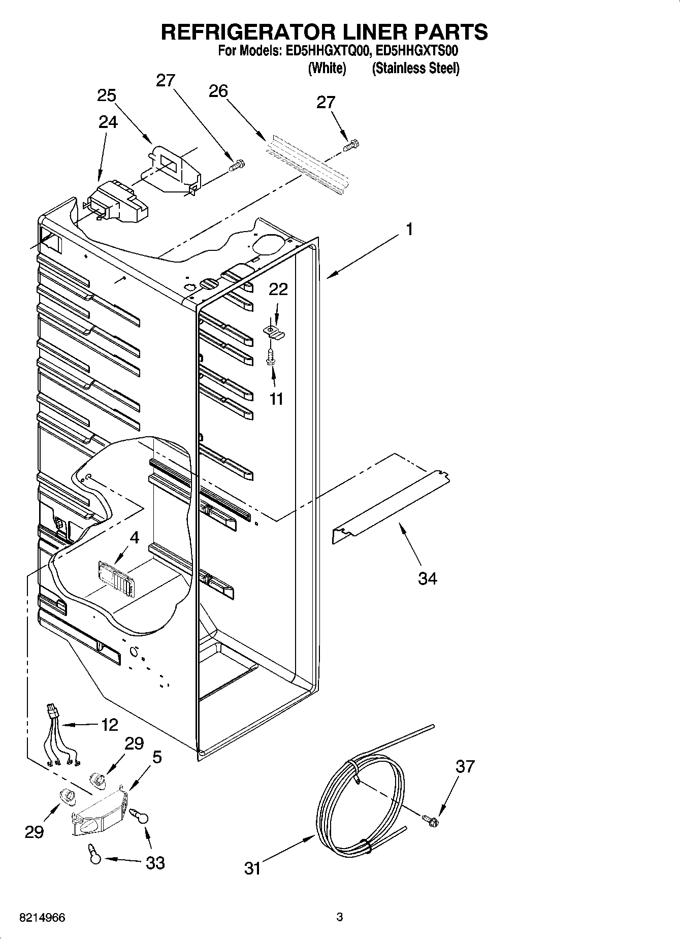 02 - REFRIGERATOR LINER PARTS