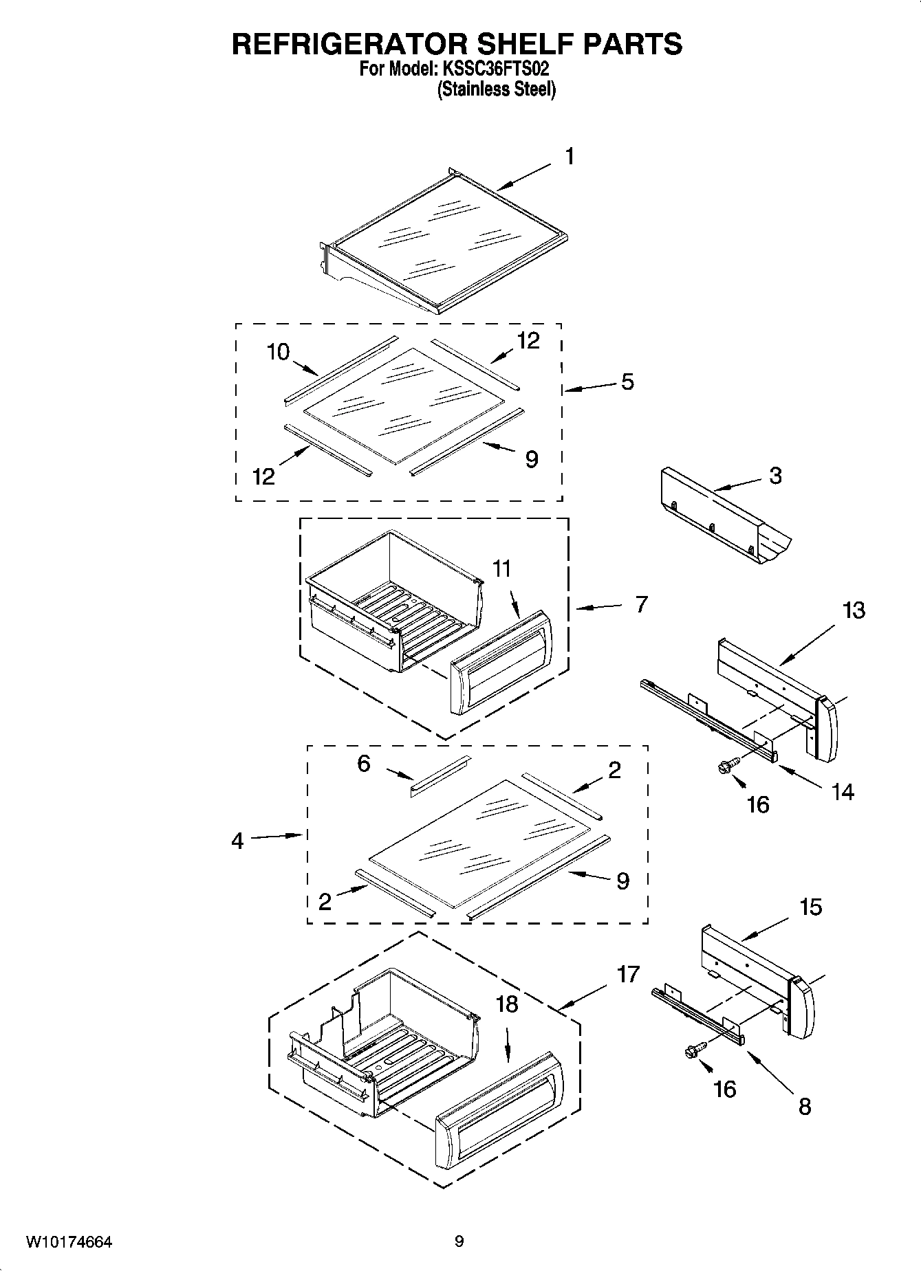 07 - REFRIGERATOR SHELF PARTS
