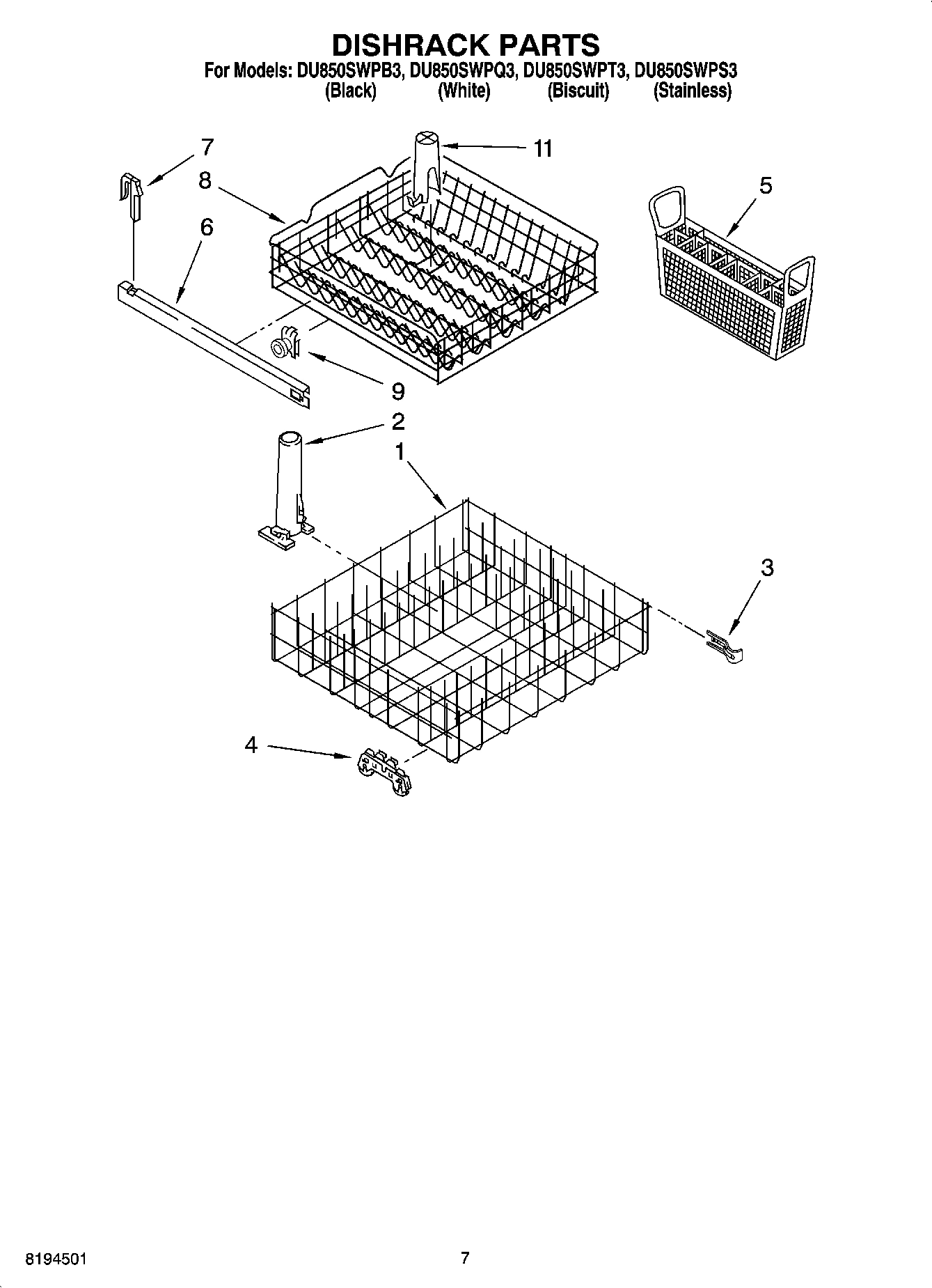 06 - DISHRACK PARTS, OPTIONAL PARTS (NOT INCLUDED)