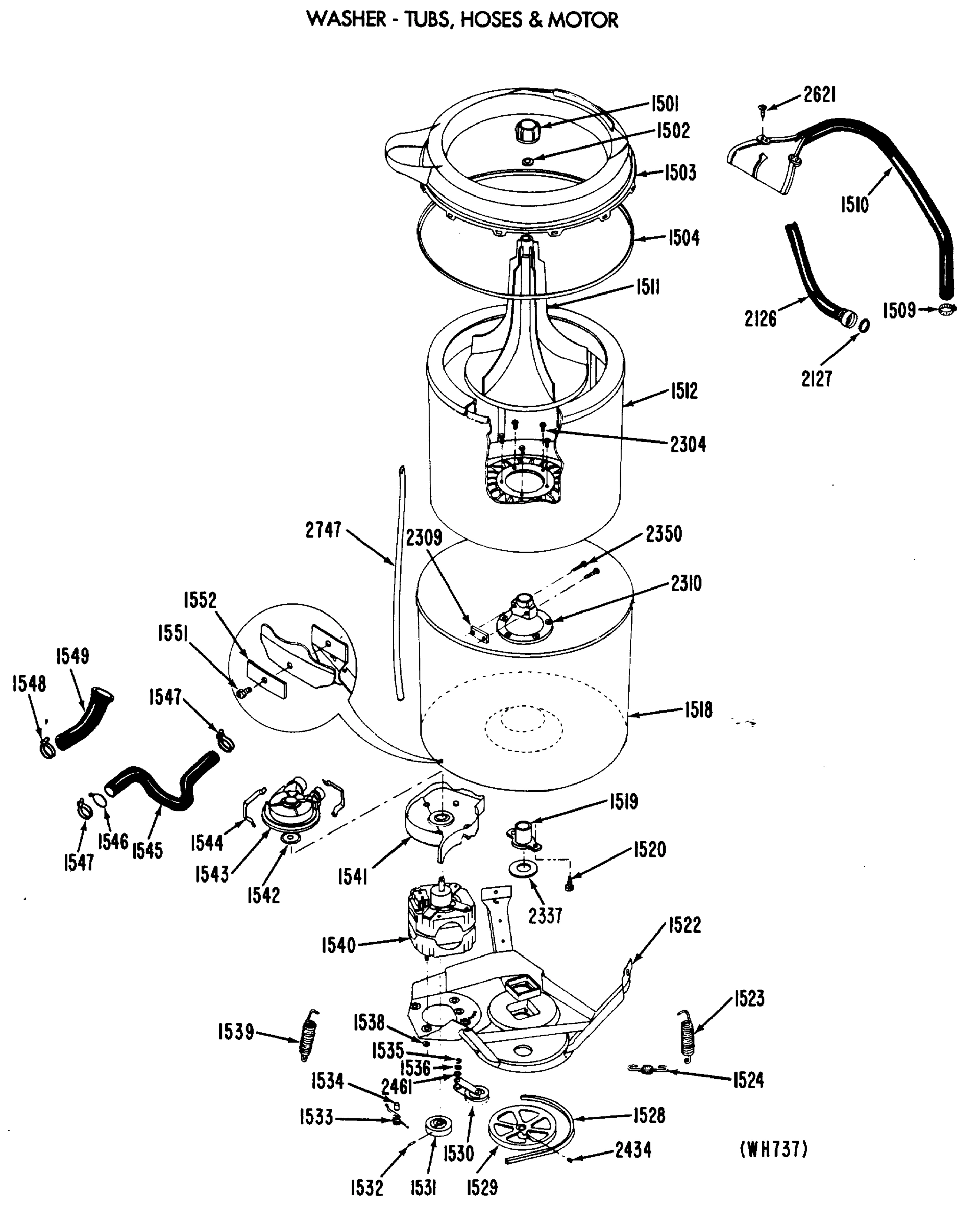 WASHER - TUBS, HOSES & MOTOR