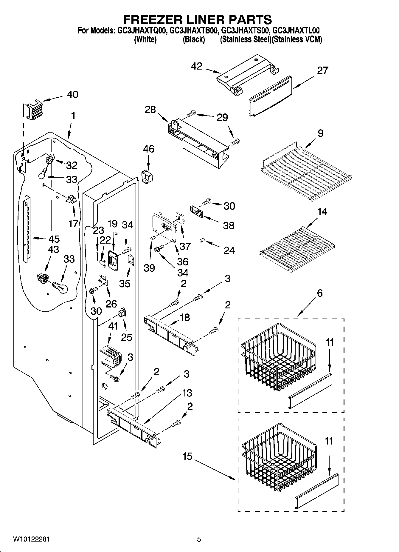 04 - FREEZER LINER PARTS