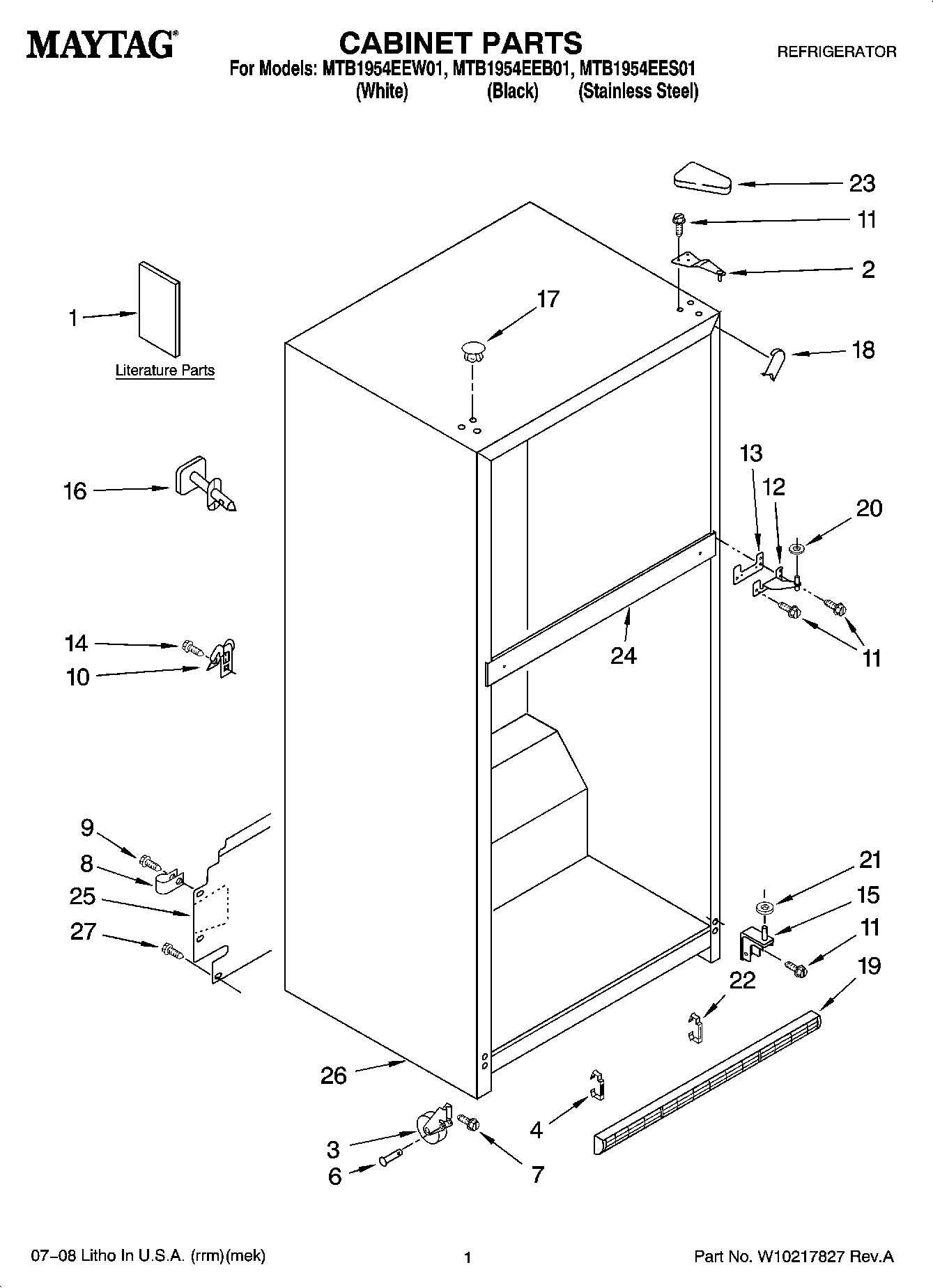 01 - CABINET PARTS