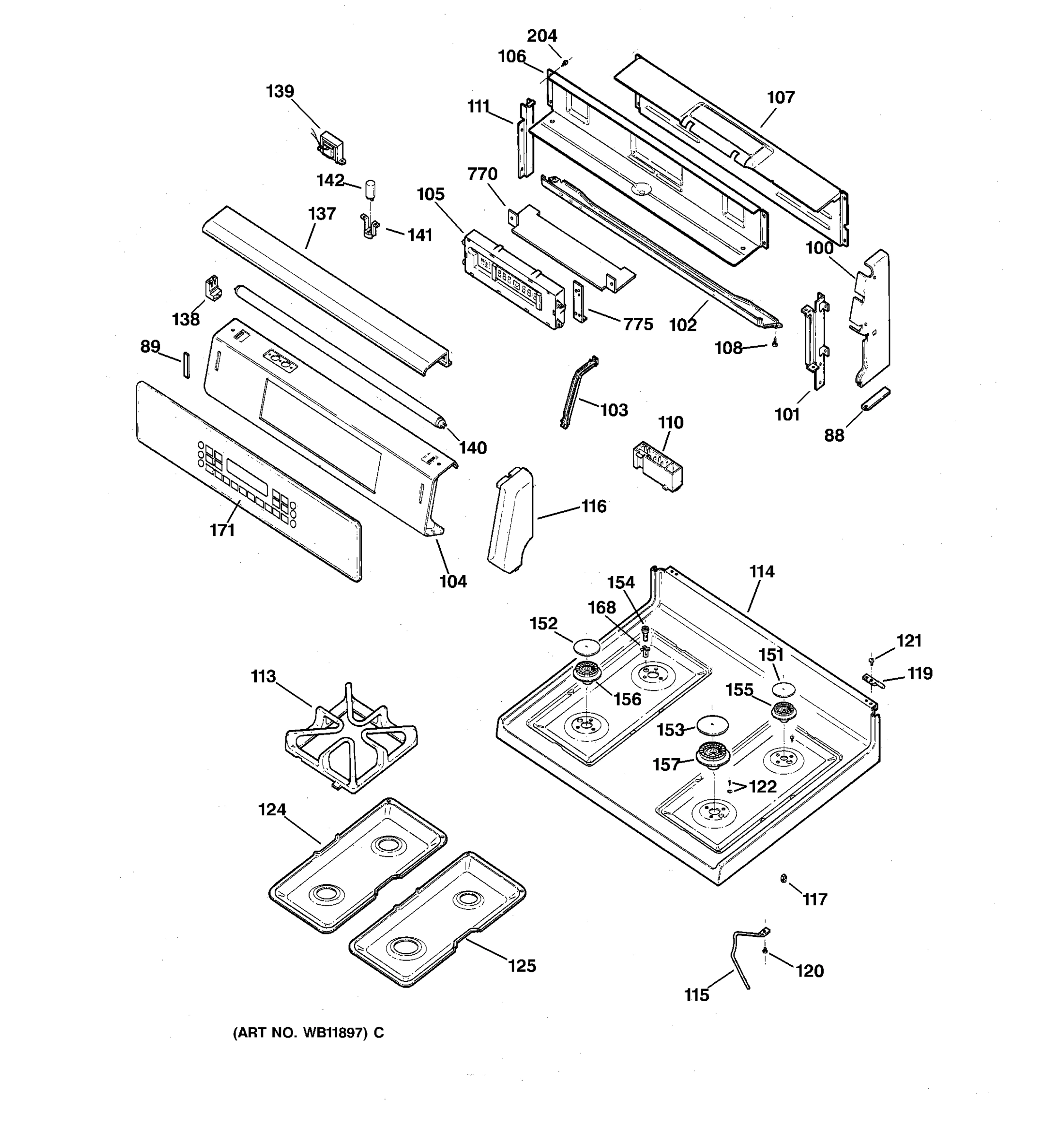 CONTROL PANEL & COOKTOP