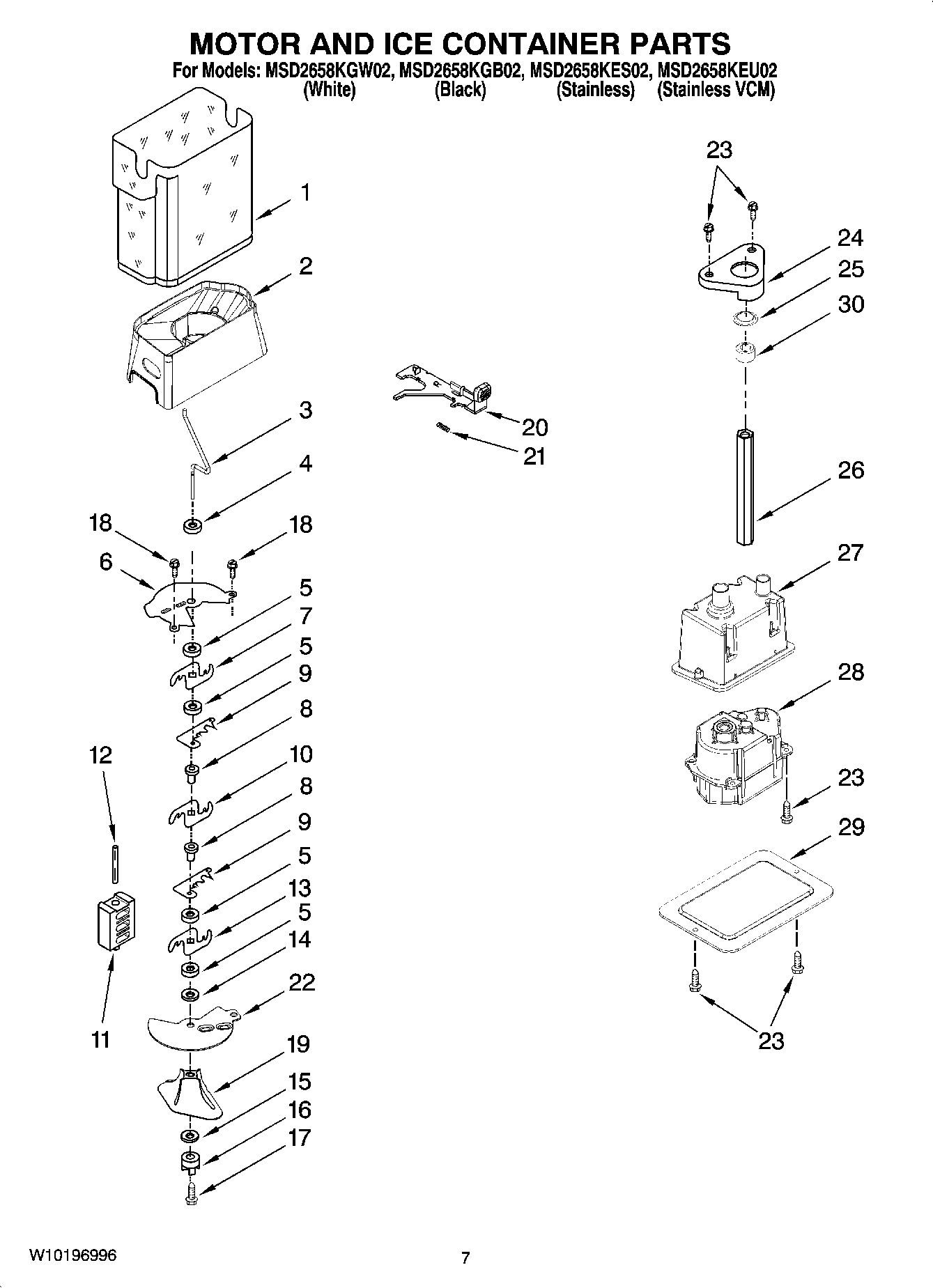 05 - MOTOR AND ICE CONTAINER PARTS