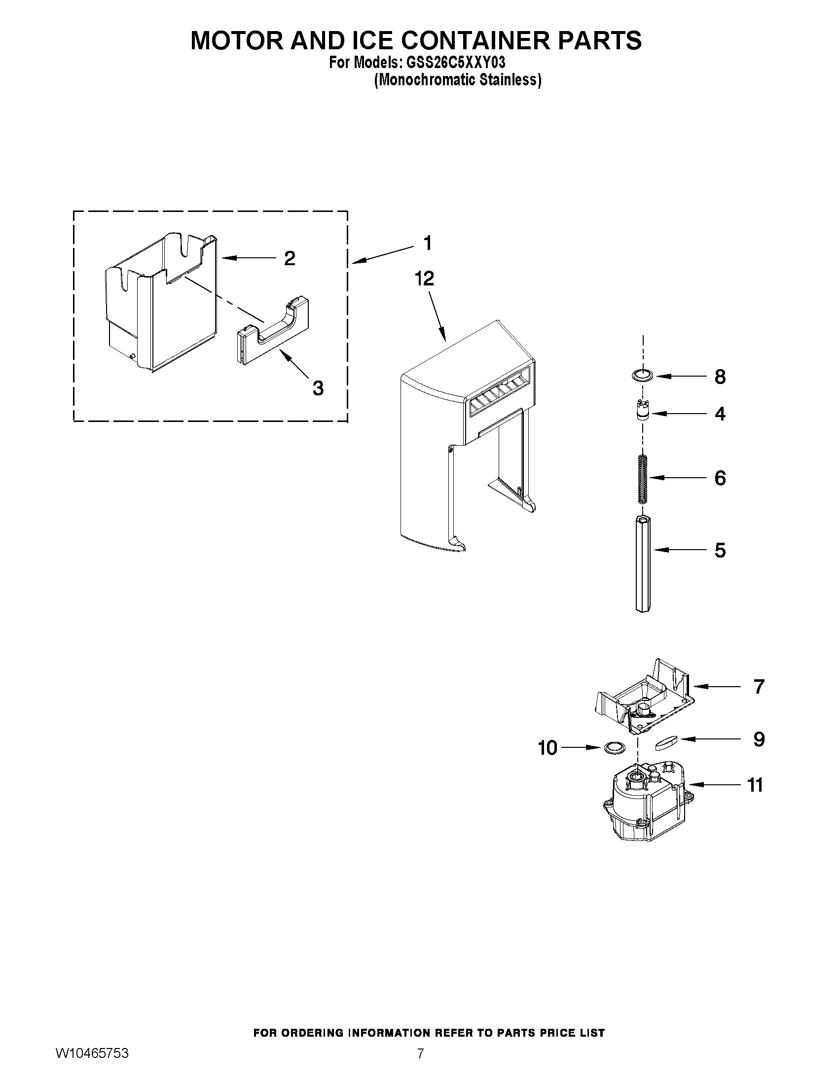 05 - MOTOR AND ICE CONTAINER PARTS