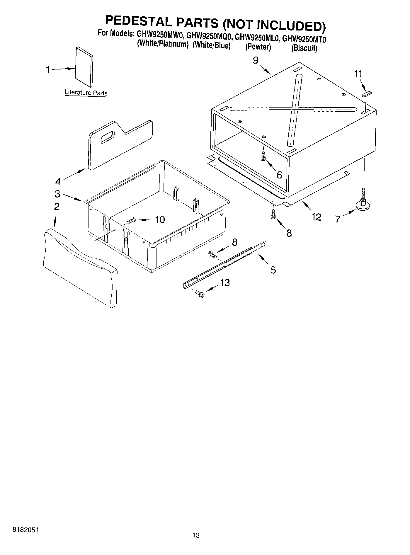 07 - PEDESTAL PARTS (NOT INCLUDED)
