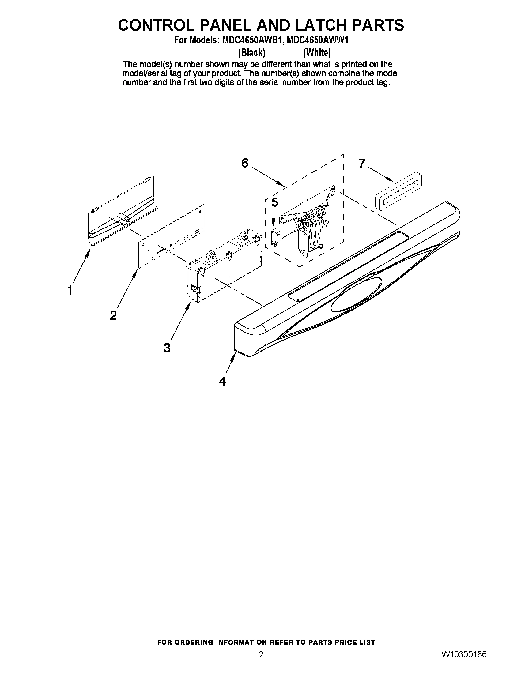 02 - CONTROL PANEL AND LATCH PARTS