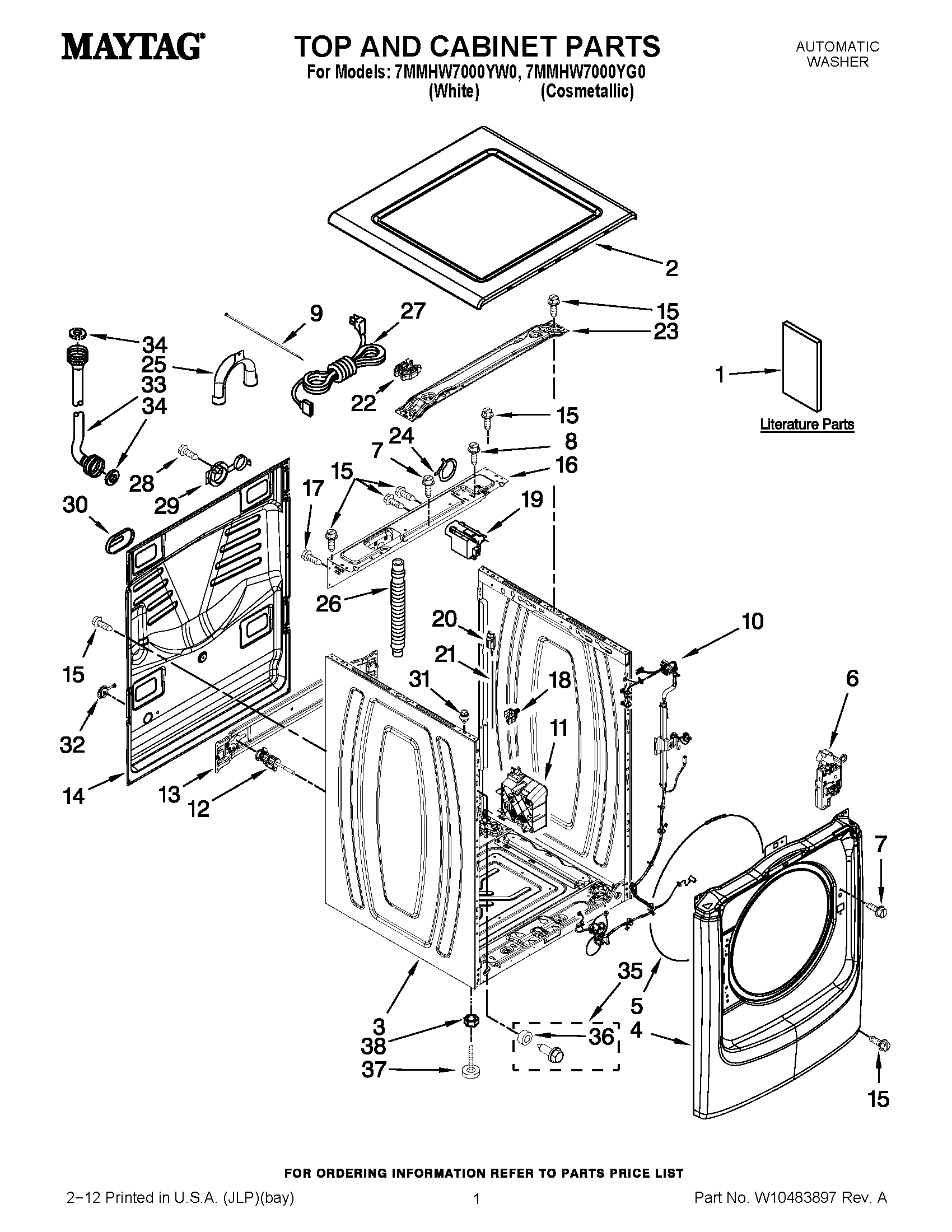 01 - TOP AND CABINET PARTS