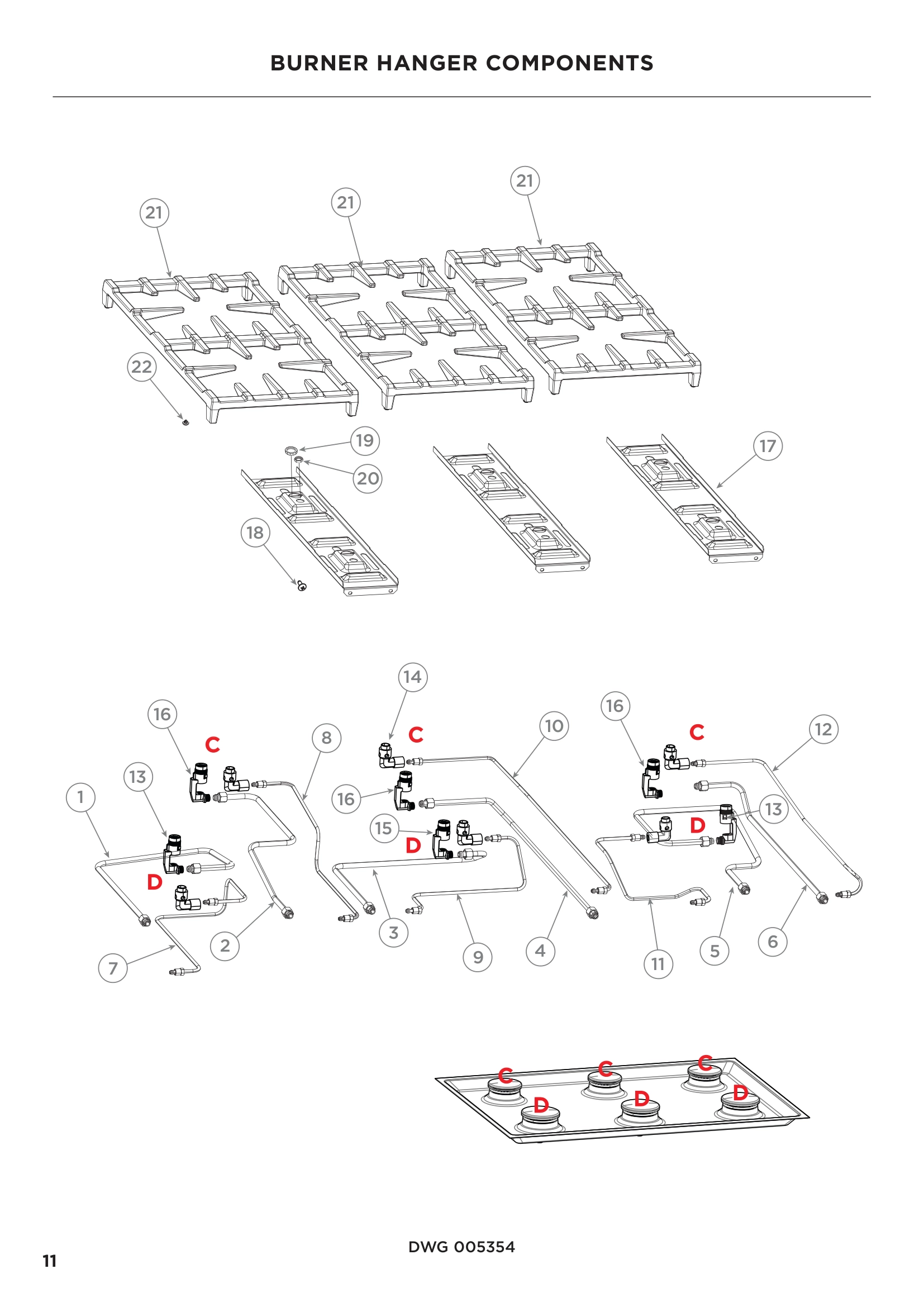 BURNER HANGER COMPONENTS