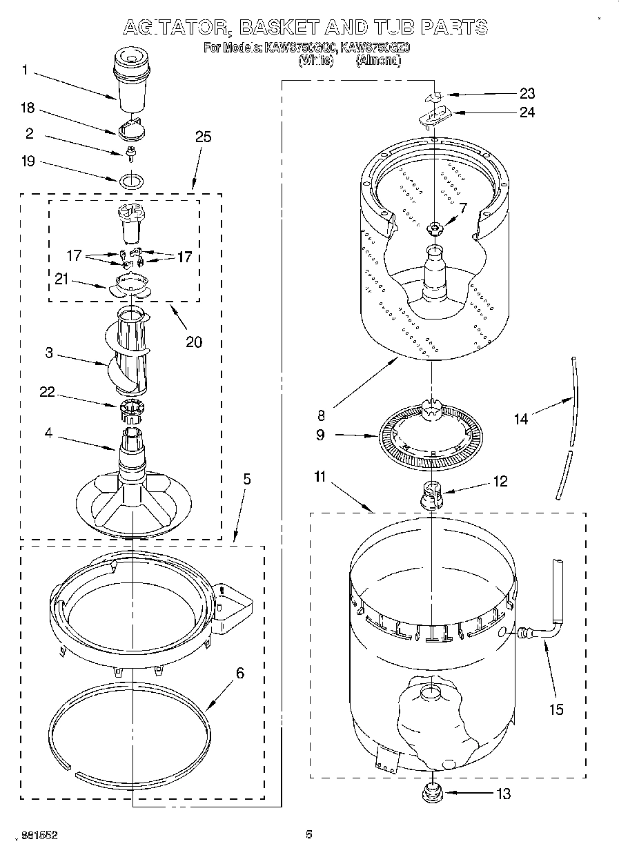 03 - AGITATOR, BASKET AND TUB