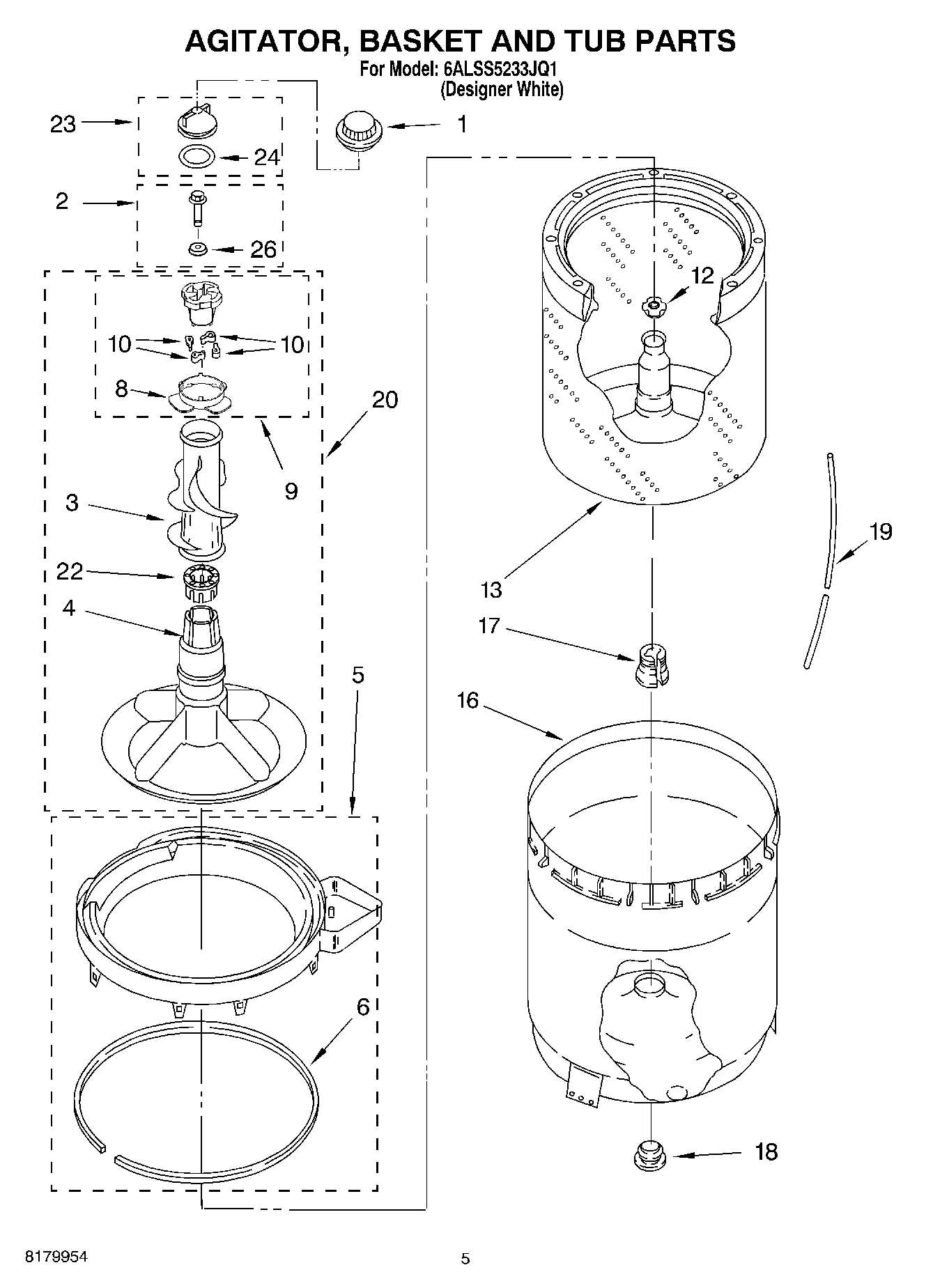 03 - AGITATOR, BASKET AND TUB PARTS