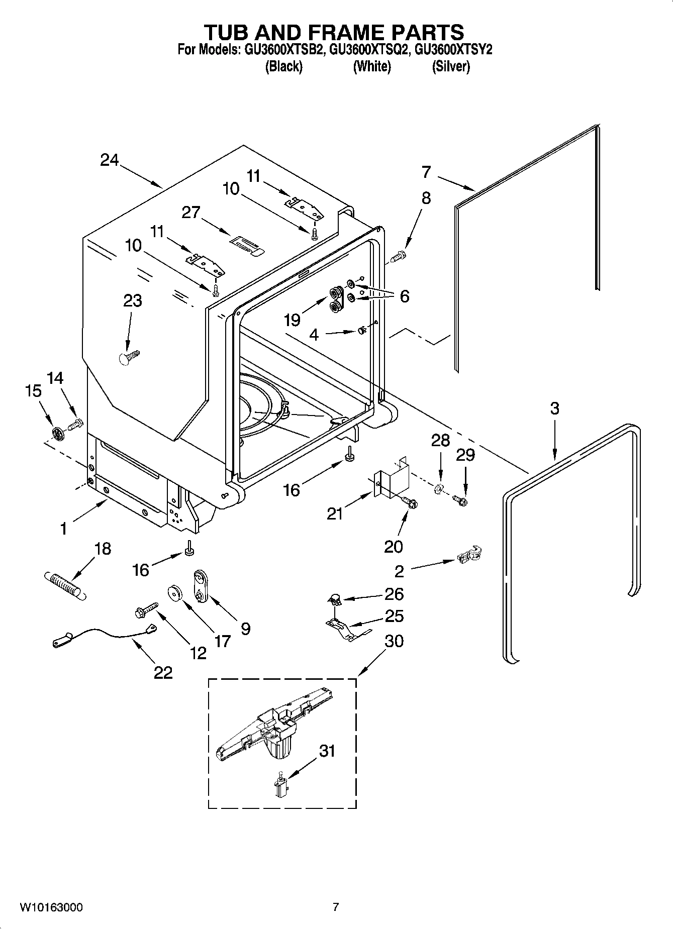 07 - TUB AND FRAME PARTS