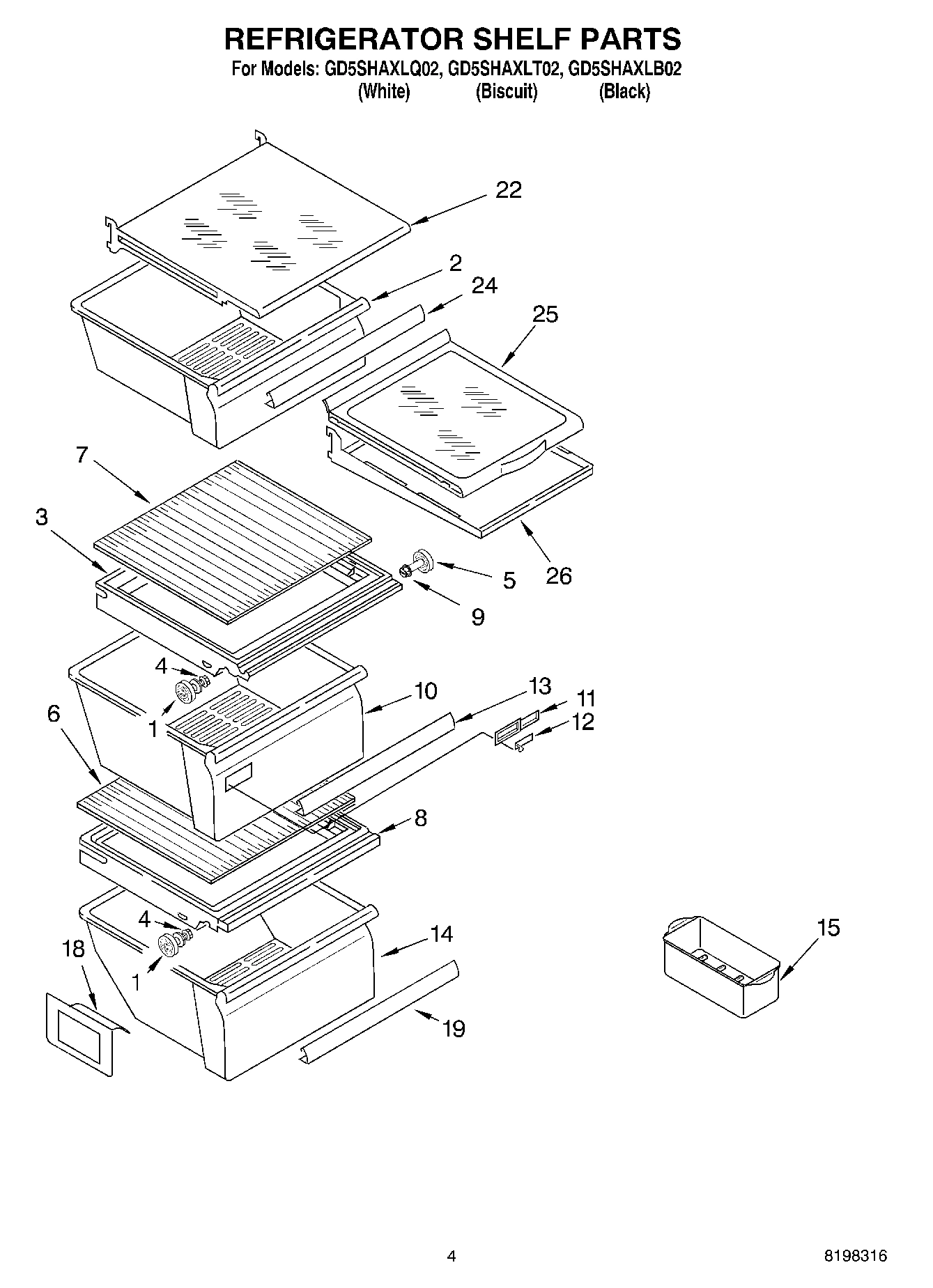 03 - REFRIGERATOR SHELF PARTS