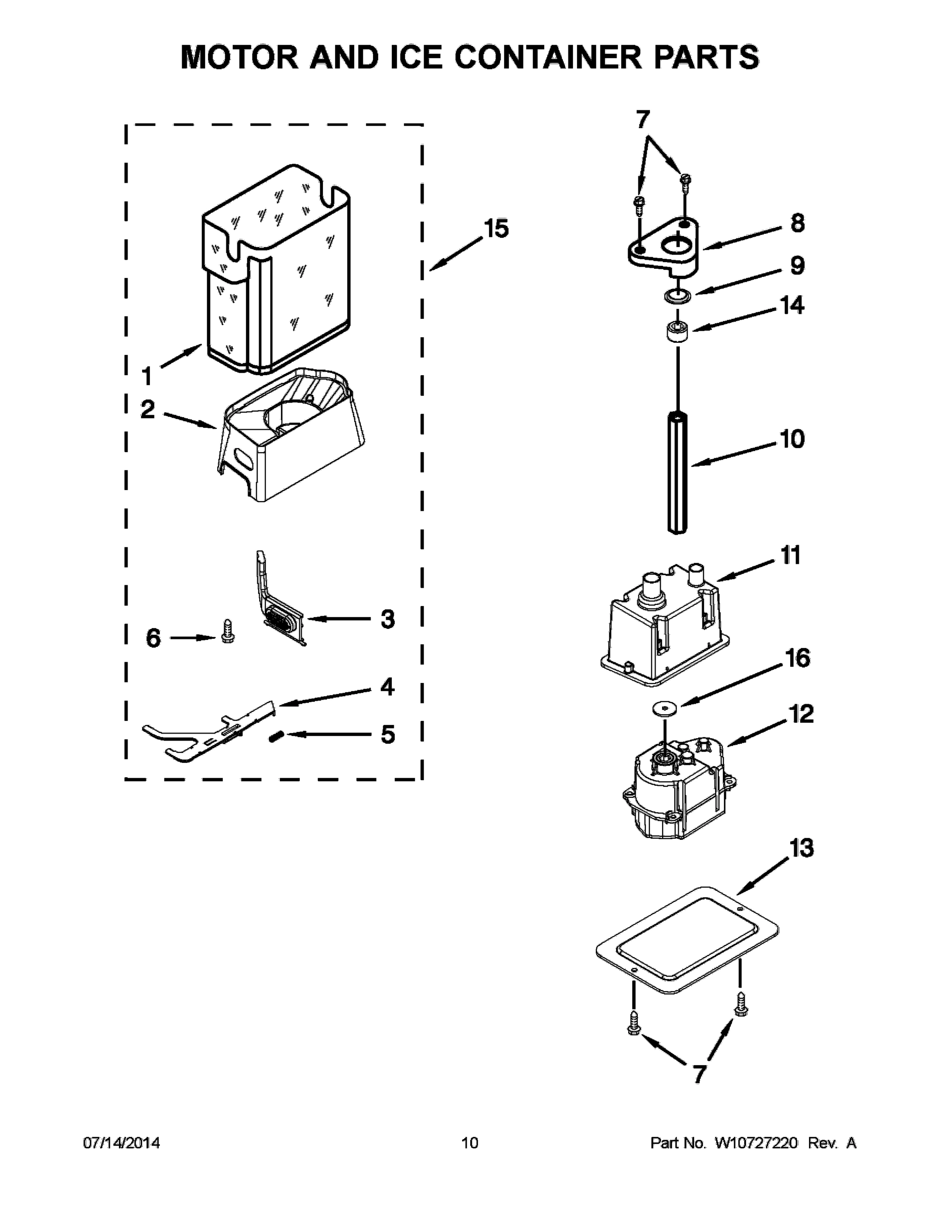 06 - MOTOR AND ICE CONTAINER PARTS