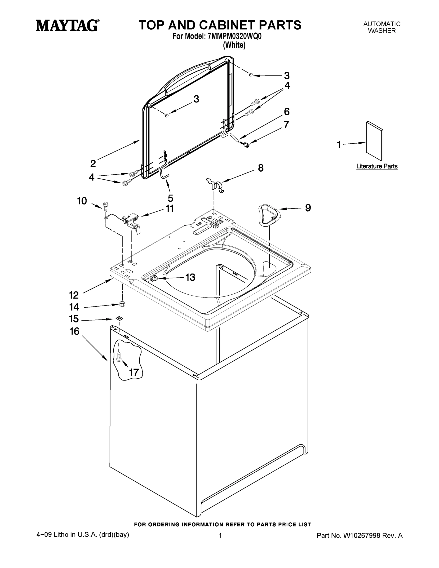 01 - TOP AND CABINET PARTS
