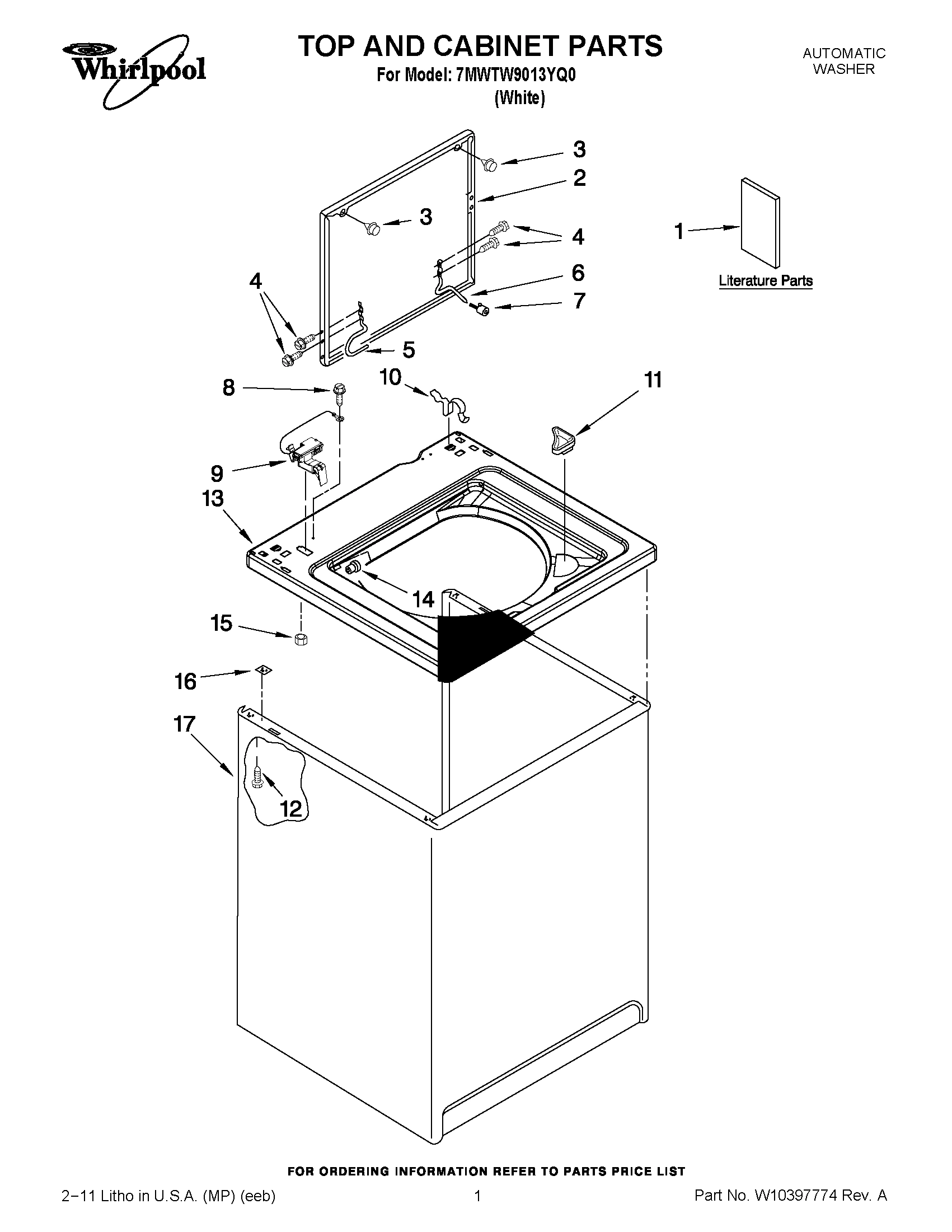 01 - TOP AND CABINET PARTS
