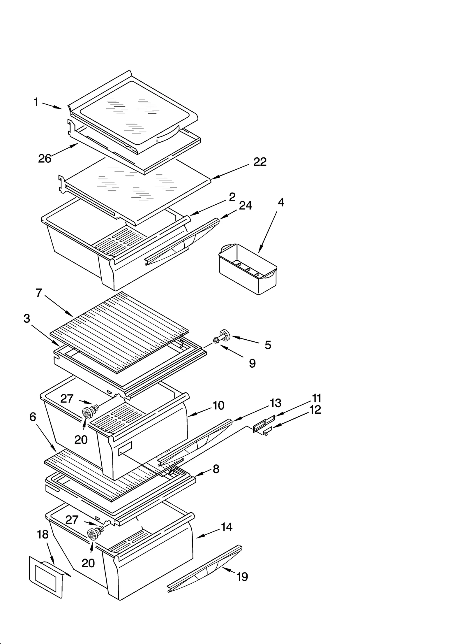 REFRIGERATOR SHELF PARTS