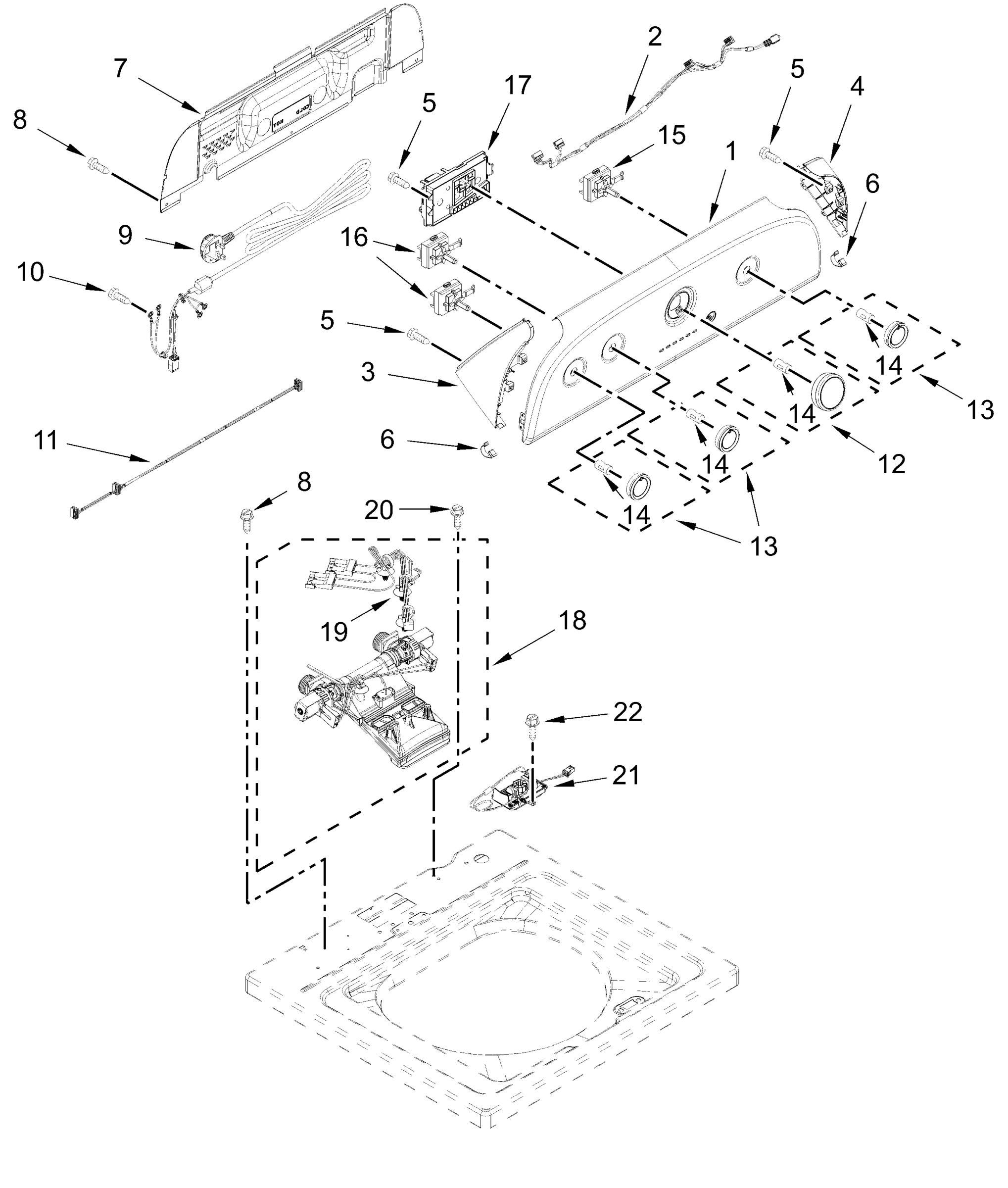 CONTROLS AND WATER INLET PARTS