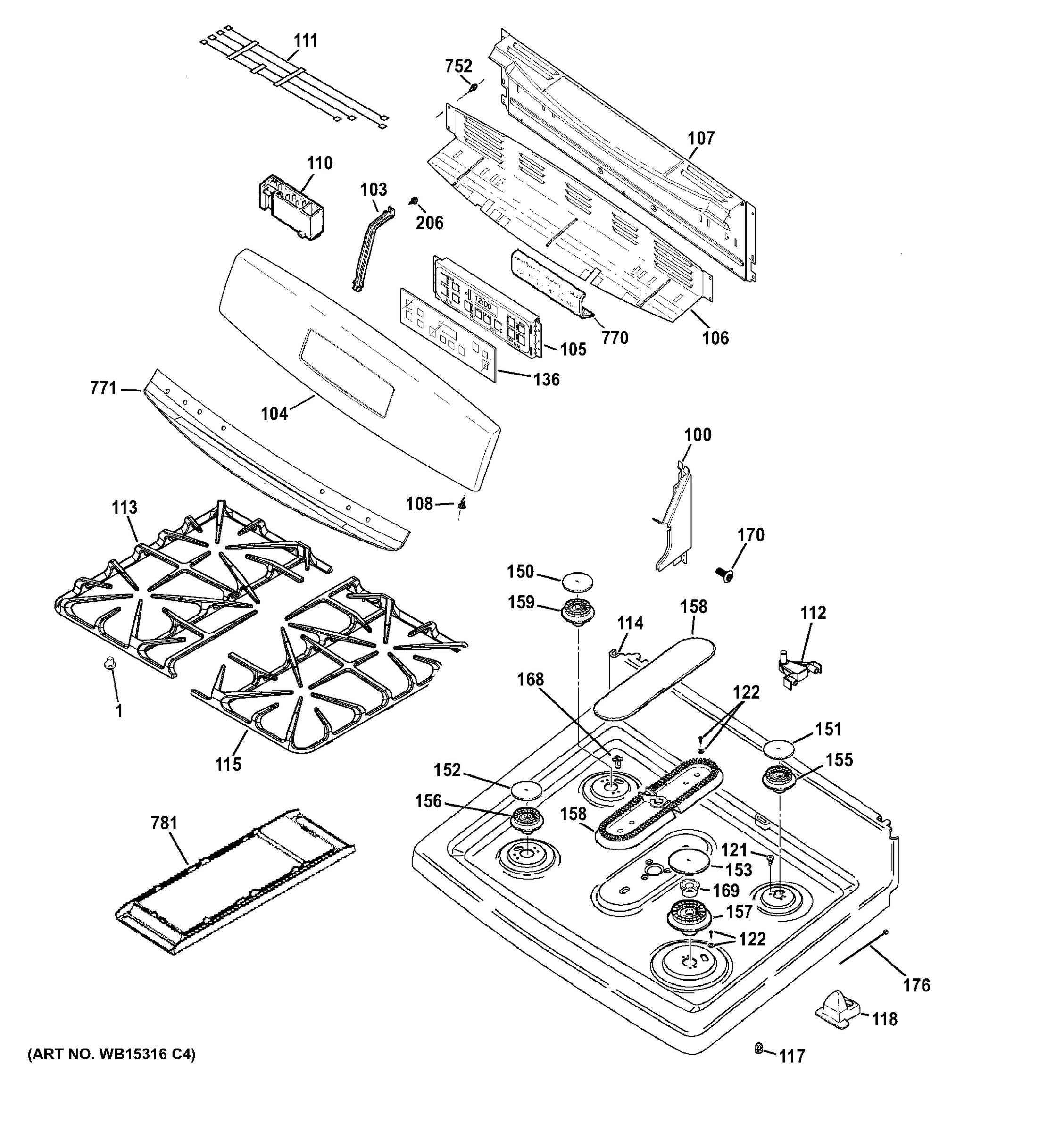 CONTROL PANEL & COOKTOP