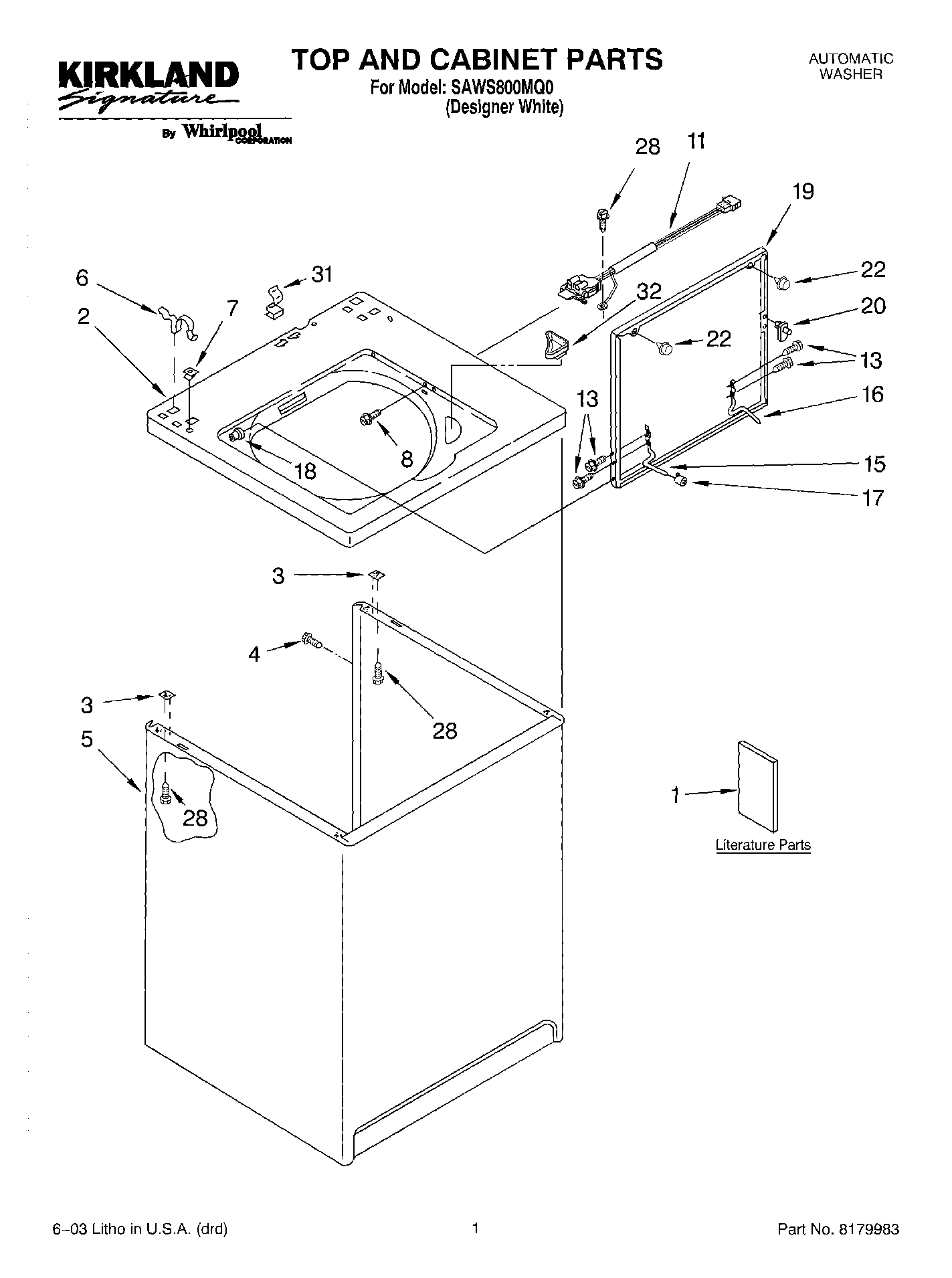 01 - TOP AND CABINET PARTS