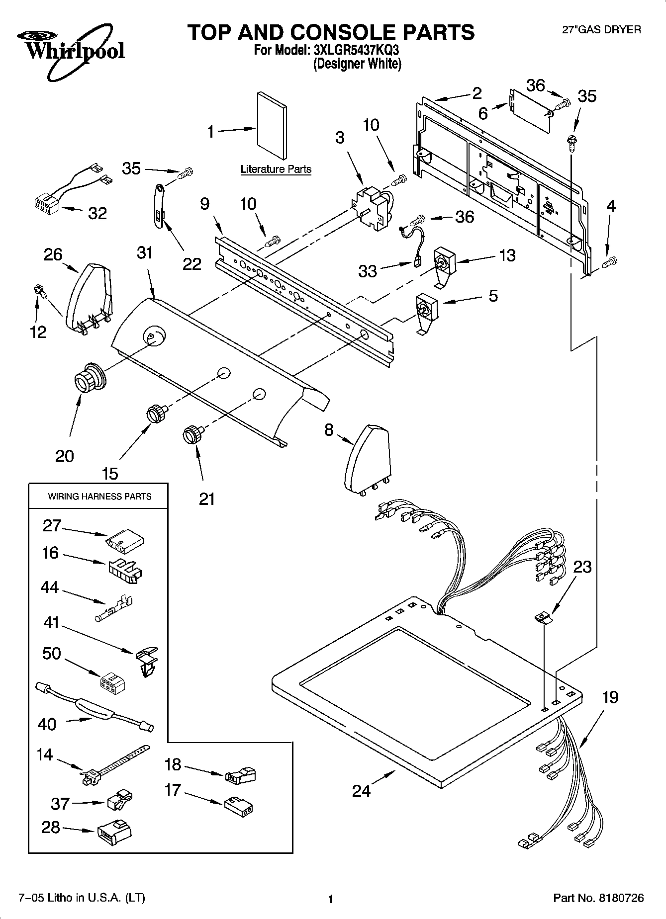 01 - TOP AND CONSOLE PARTS