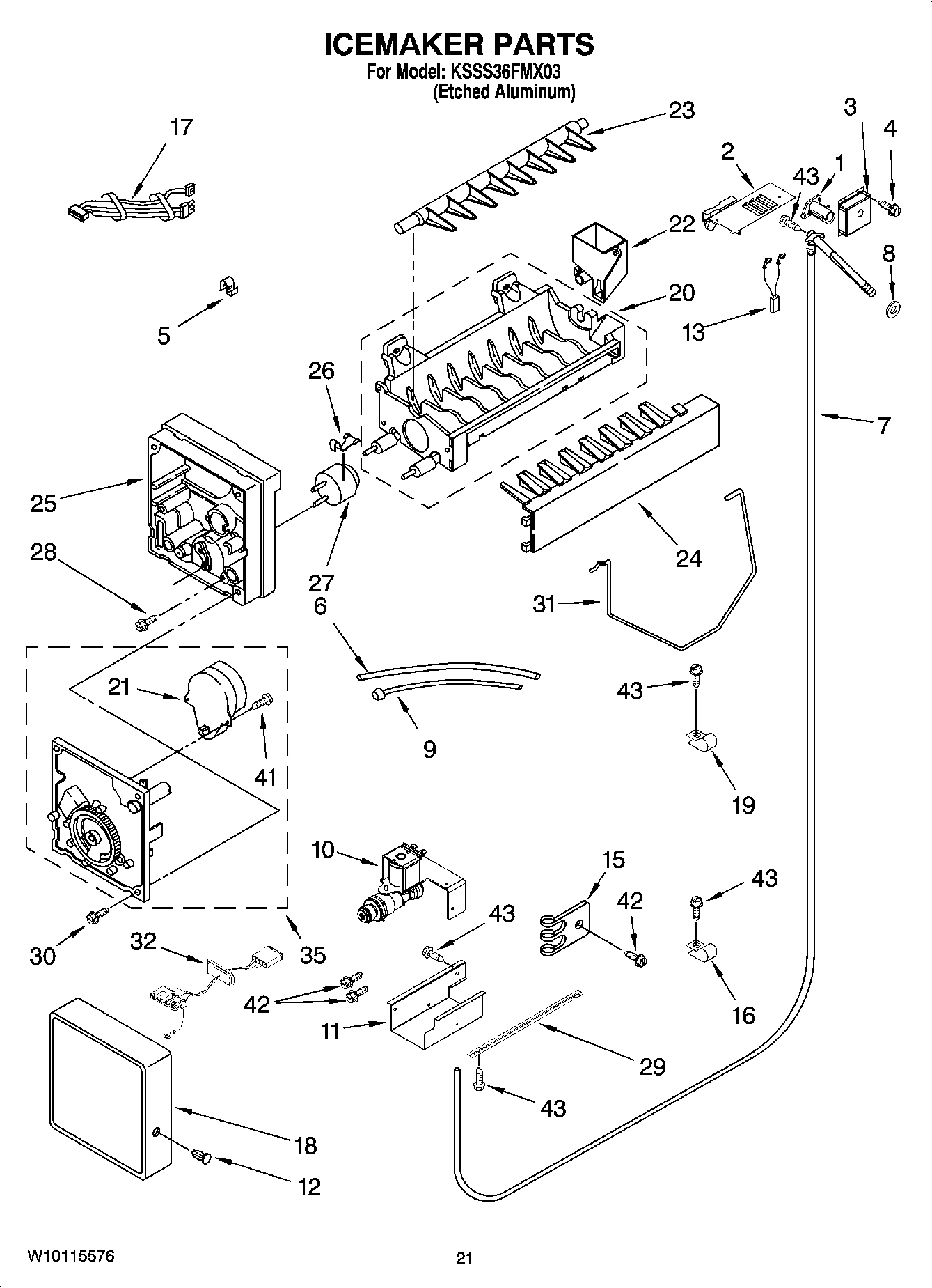 13 - ICEMAKER PARTS
