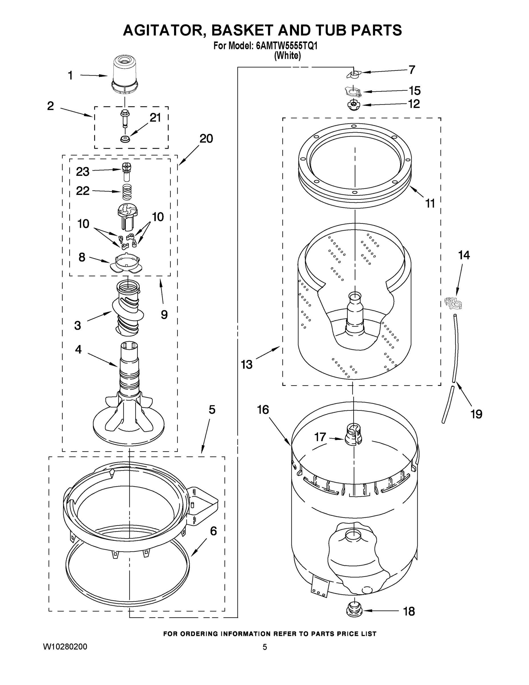 03 - AGITATOR, BASKET AND TUB PARTS