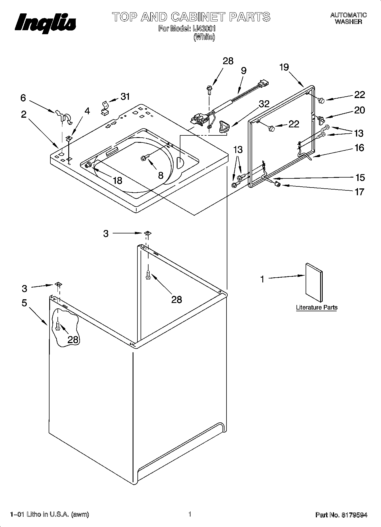 01 - TOP AND CABINET PARTS