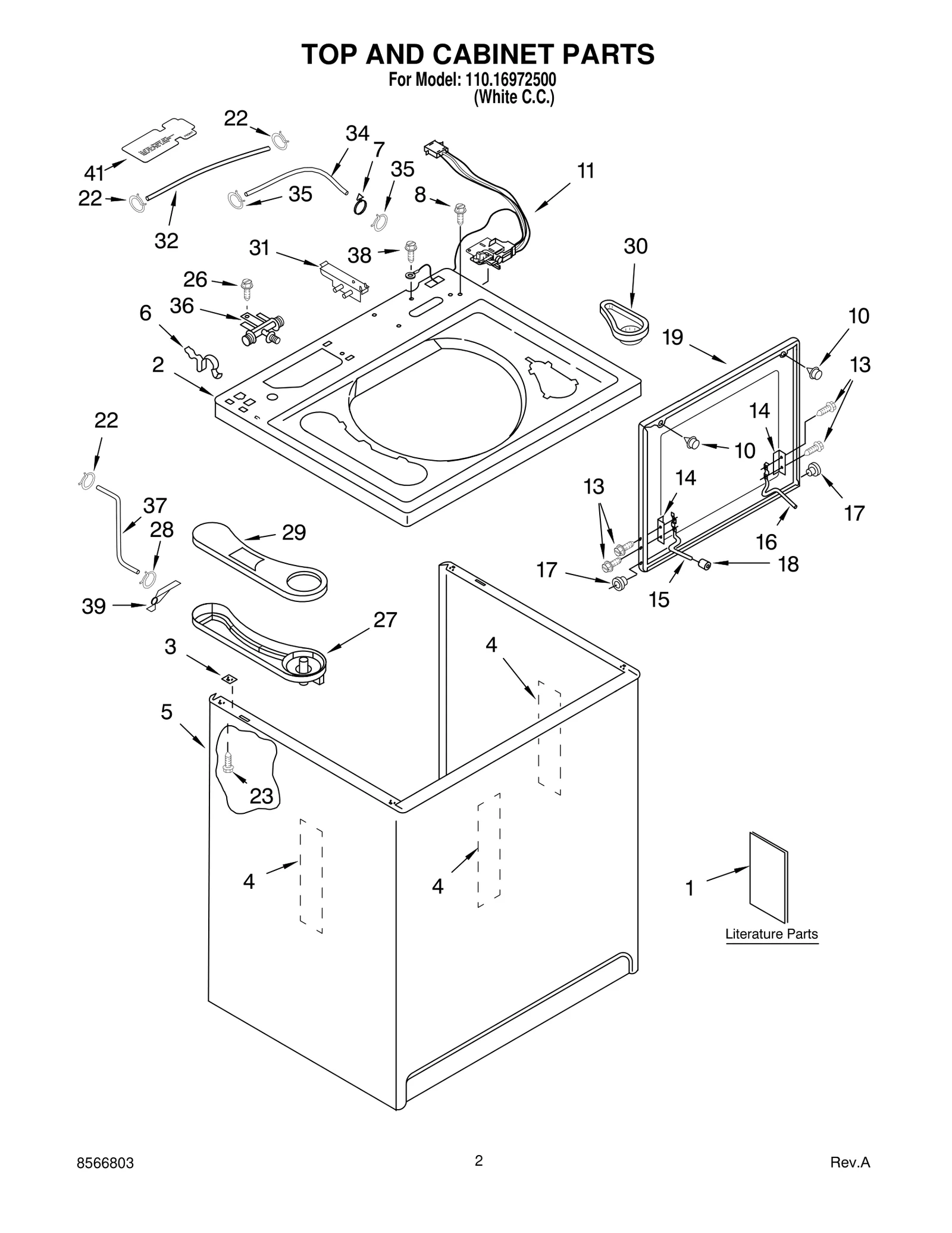 TOP AND CABINET PARTS