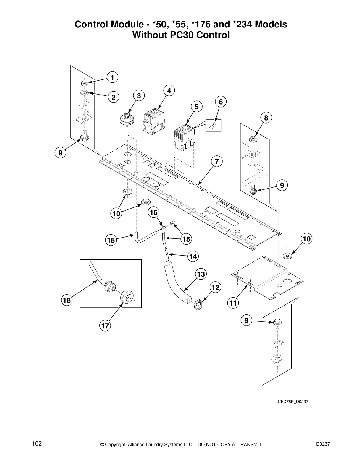 Control Module - *50, *55, *176 and *234 Models
Without PC30 Control