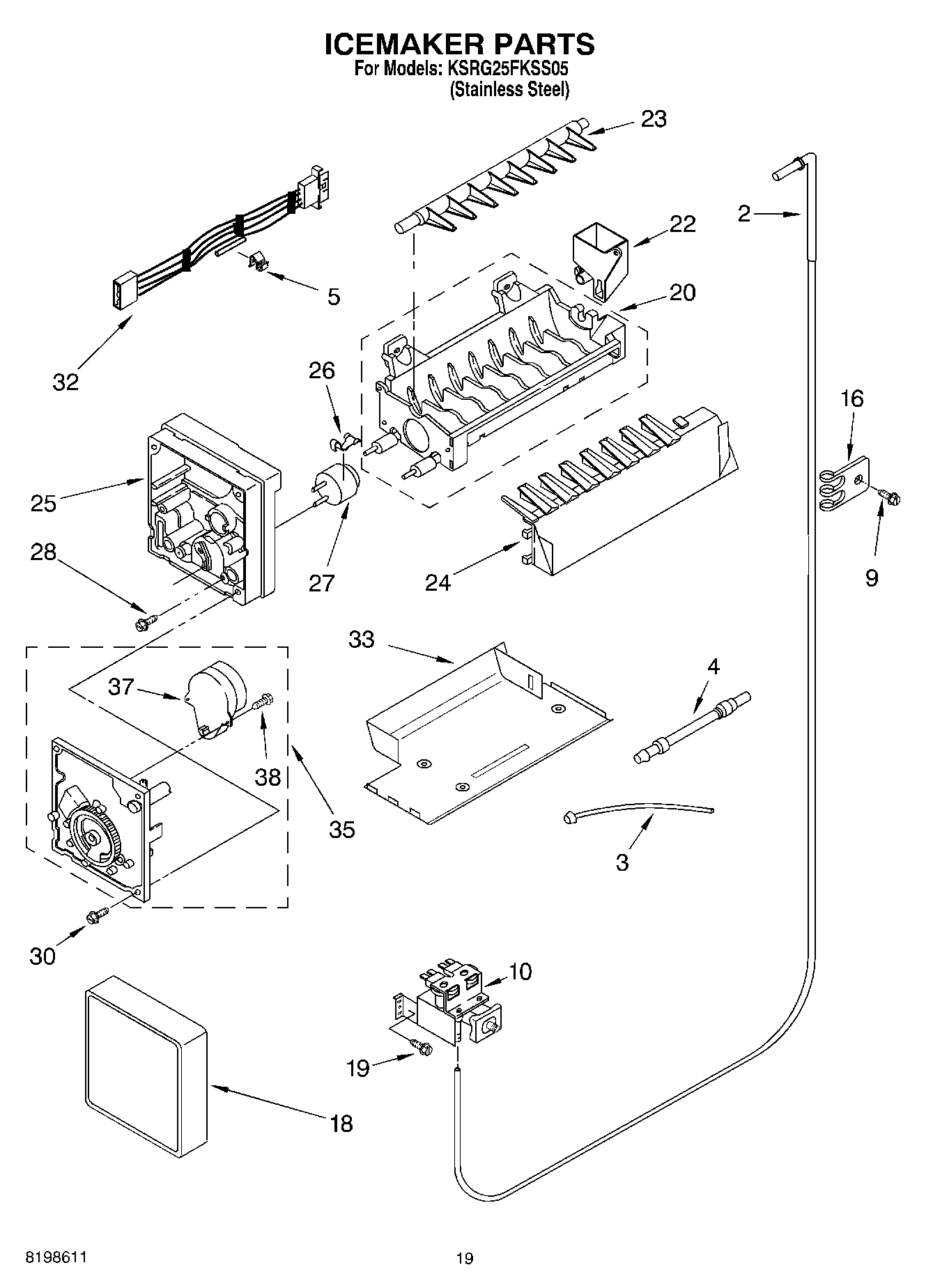 12 - ICEMAKER PARTS, PARTS NOT ILLUSTRATED