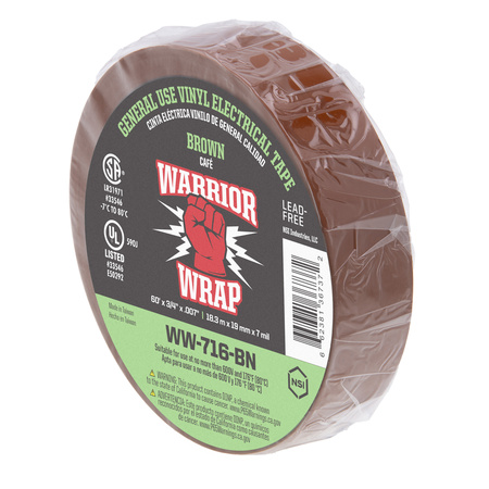 General Use Brown Vinyl Electrical Tape, 7mil, 60ft Long General Use Brown Vinyl Electrical Tape, 7mil, 60ft Long