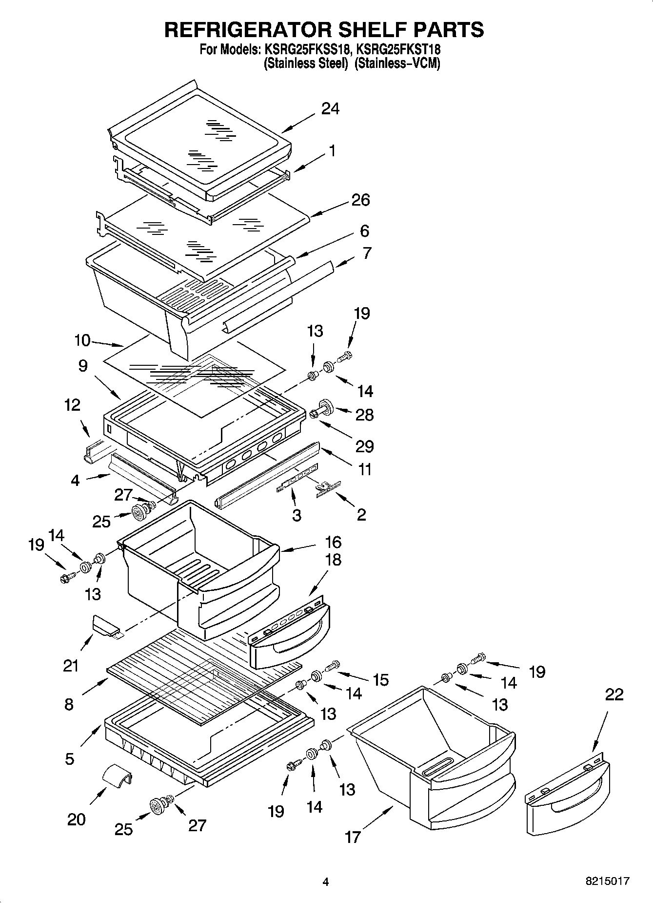 03 - REFRIGERATOR SHELF PARTS