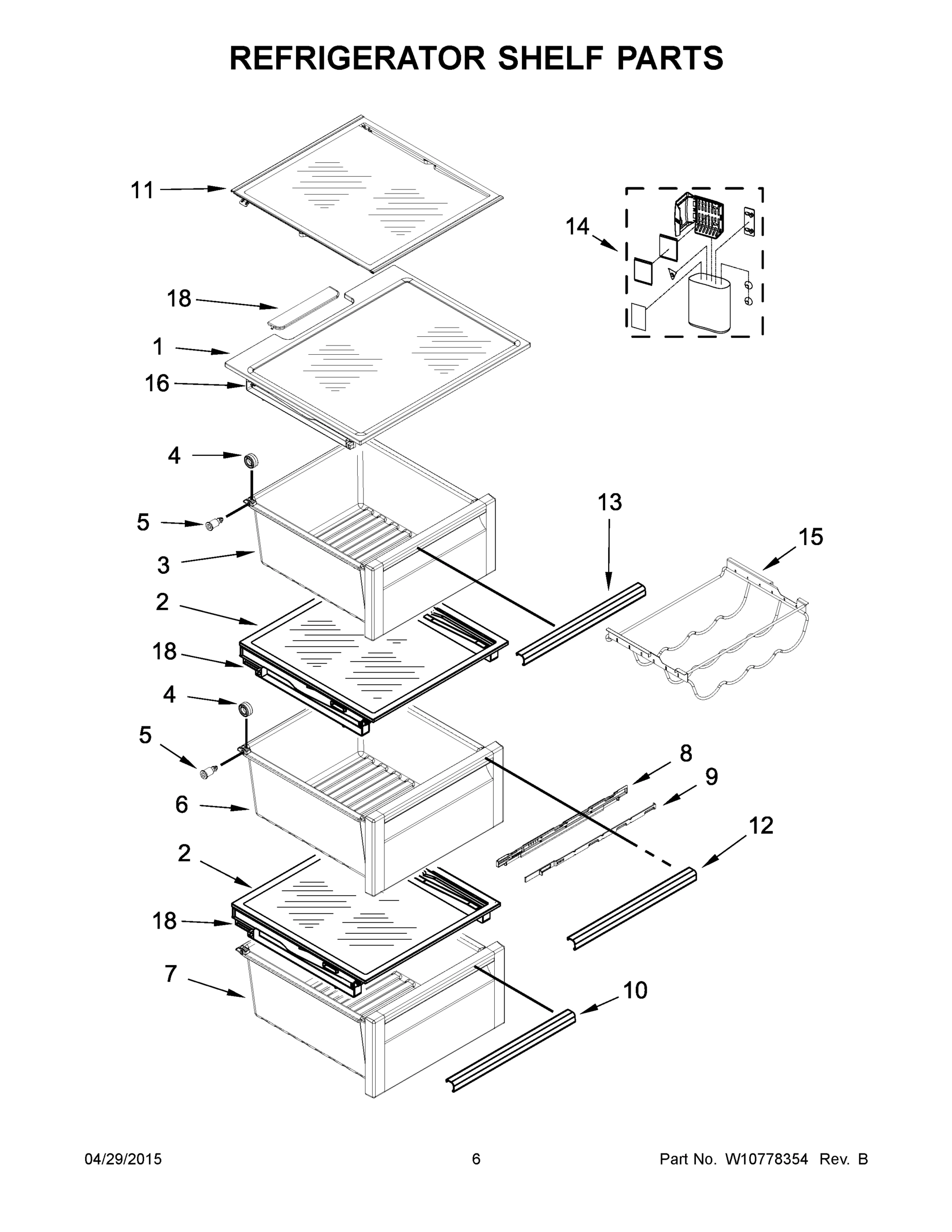 04 - REFRIGERATOR SHELF PARTS