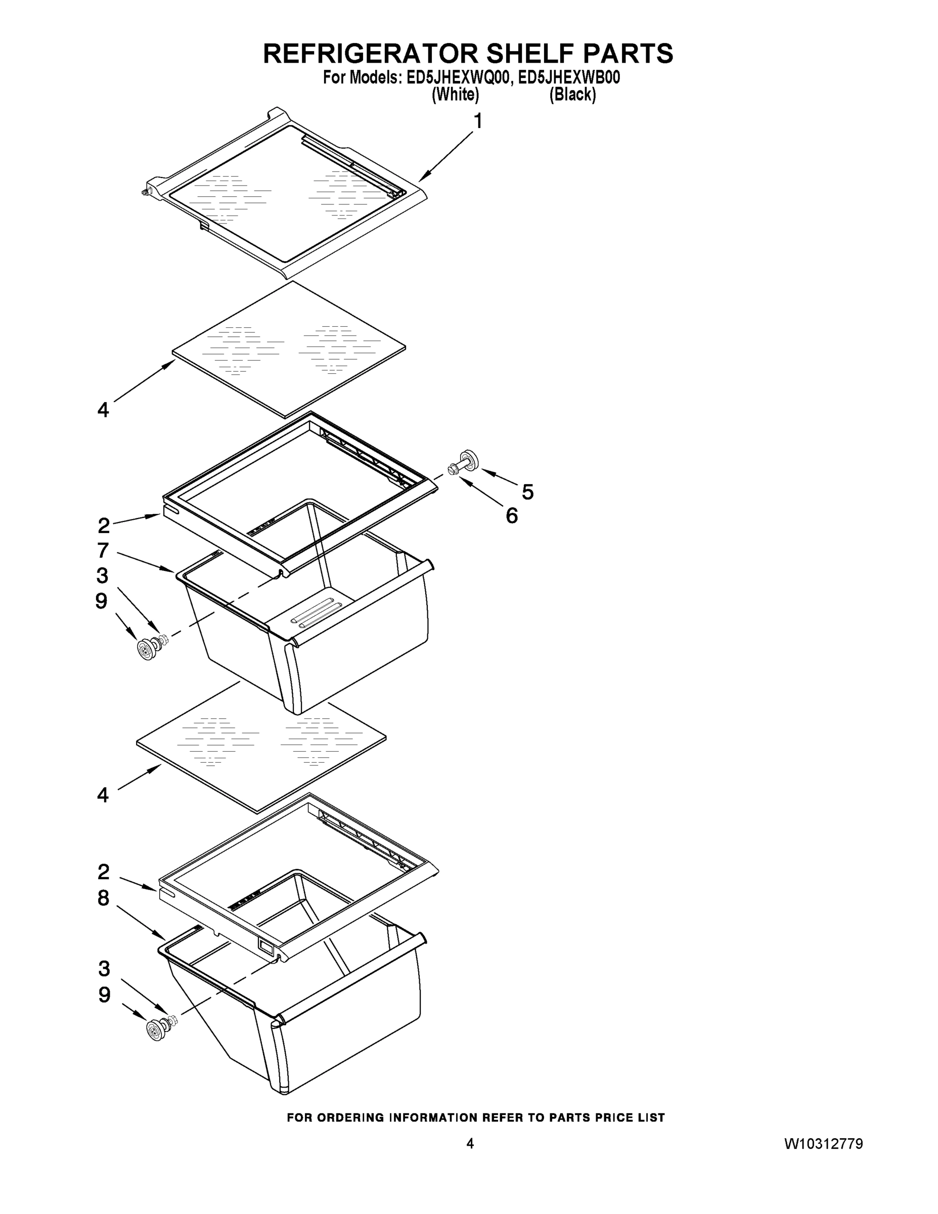 03 - REFRIGERATOR SHELF PARTS
