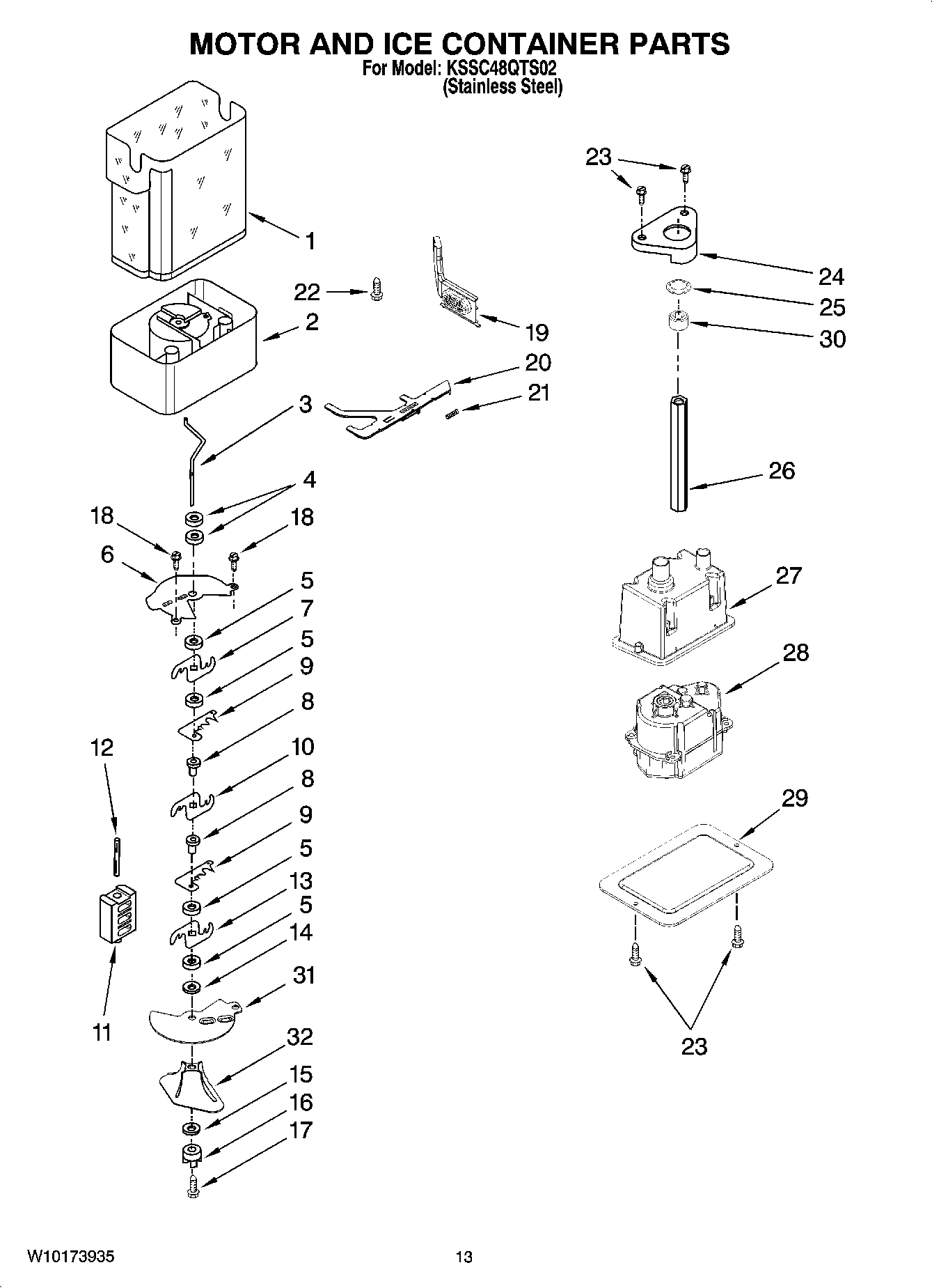 09 - MOTOR AND ICE CONTAINER PARTS