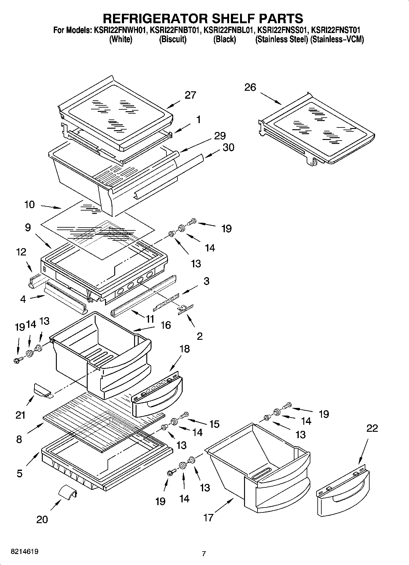 05 - REFRIGERATOR SHELF PARTS