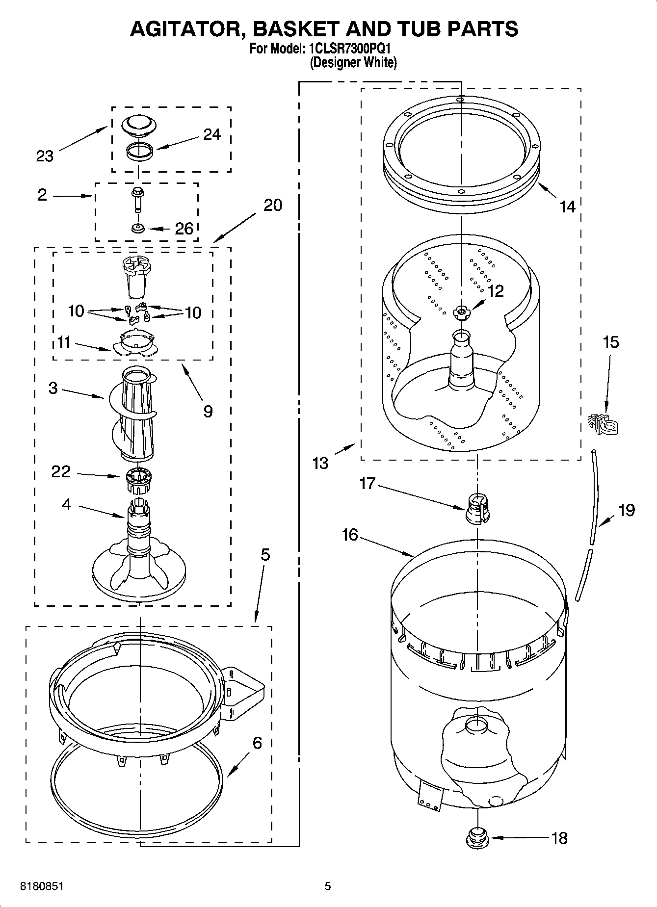 03 - AGITATOR, BASKET AND TUB PARTS
