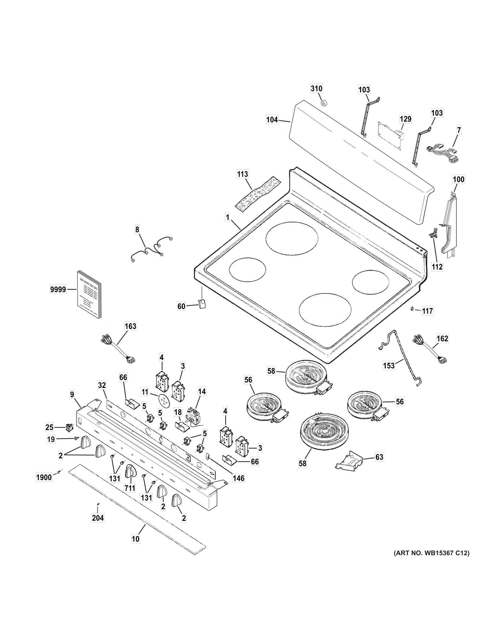 CONTROL PANEL & COOKTOP