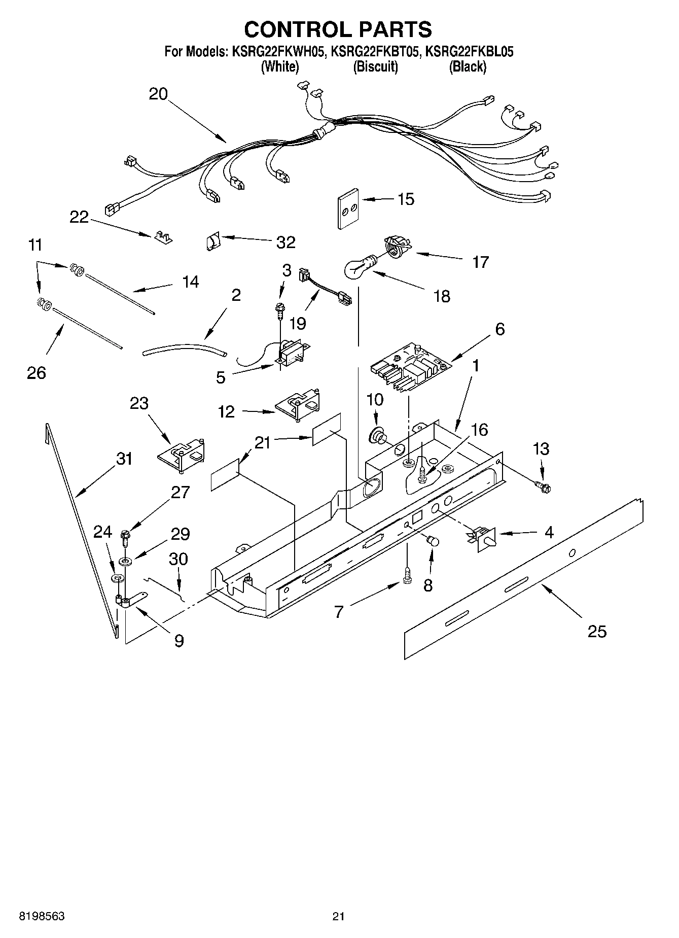 12 - CONTROL PARTS, PARTS NOT ILLUSTRATED