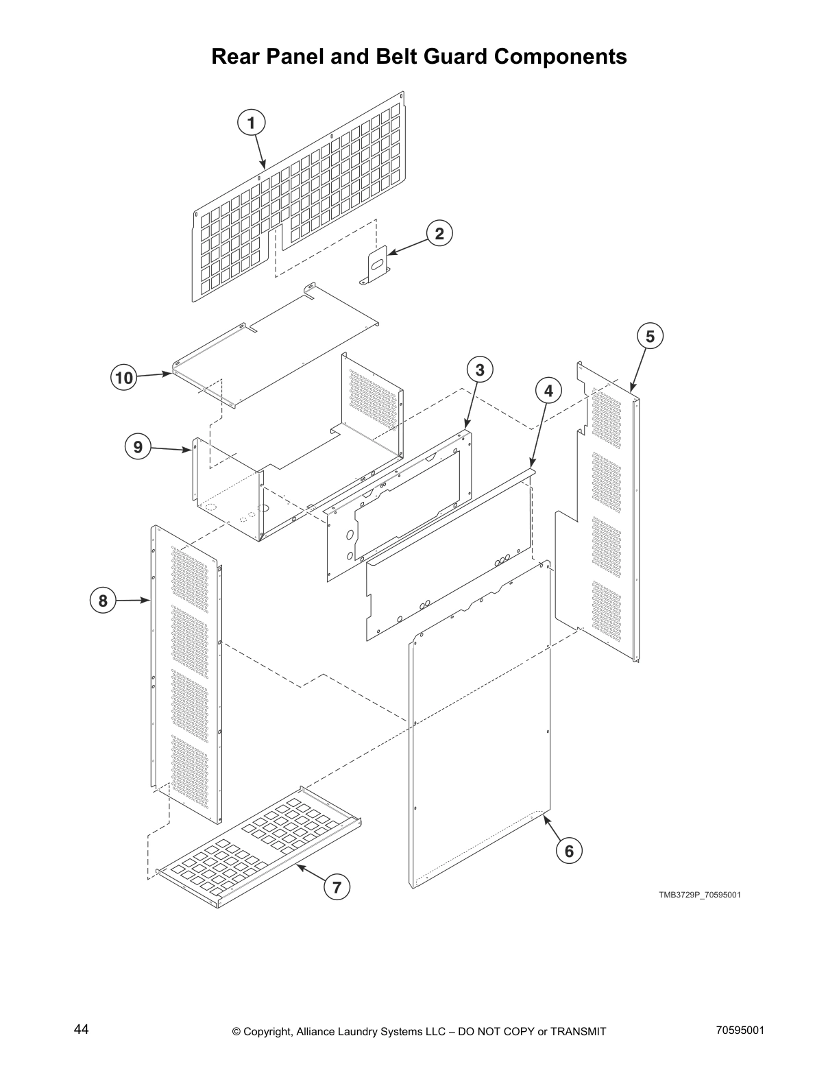Rear Panel and Belt Guard Components