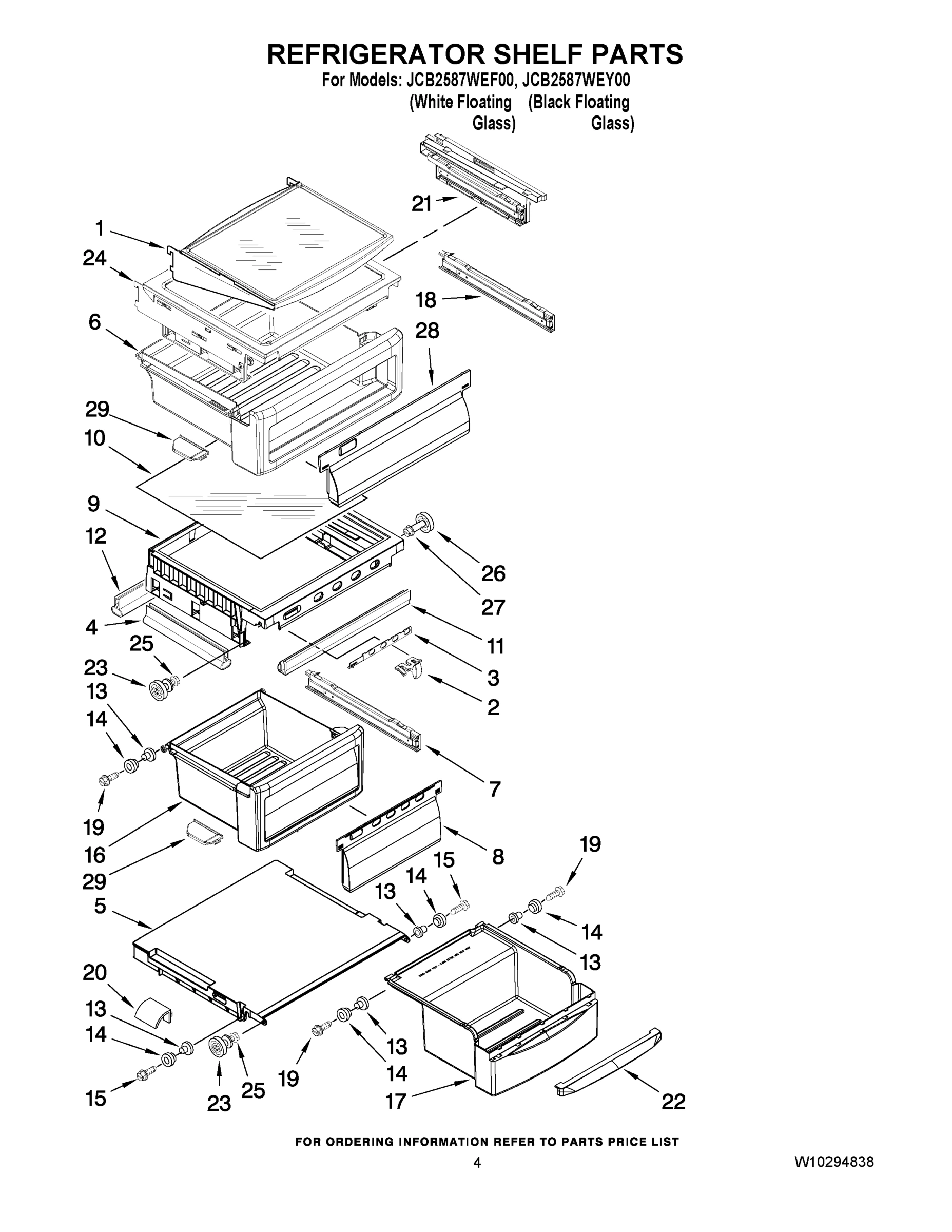 03 - REFRIGERATOR SHELF PARTS