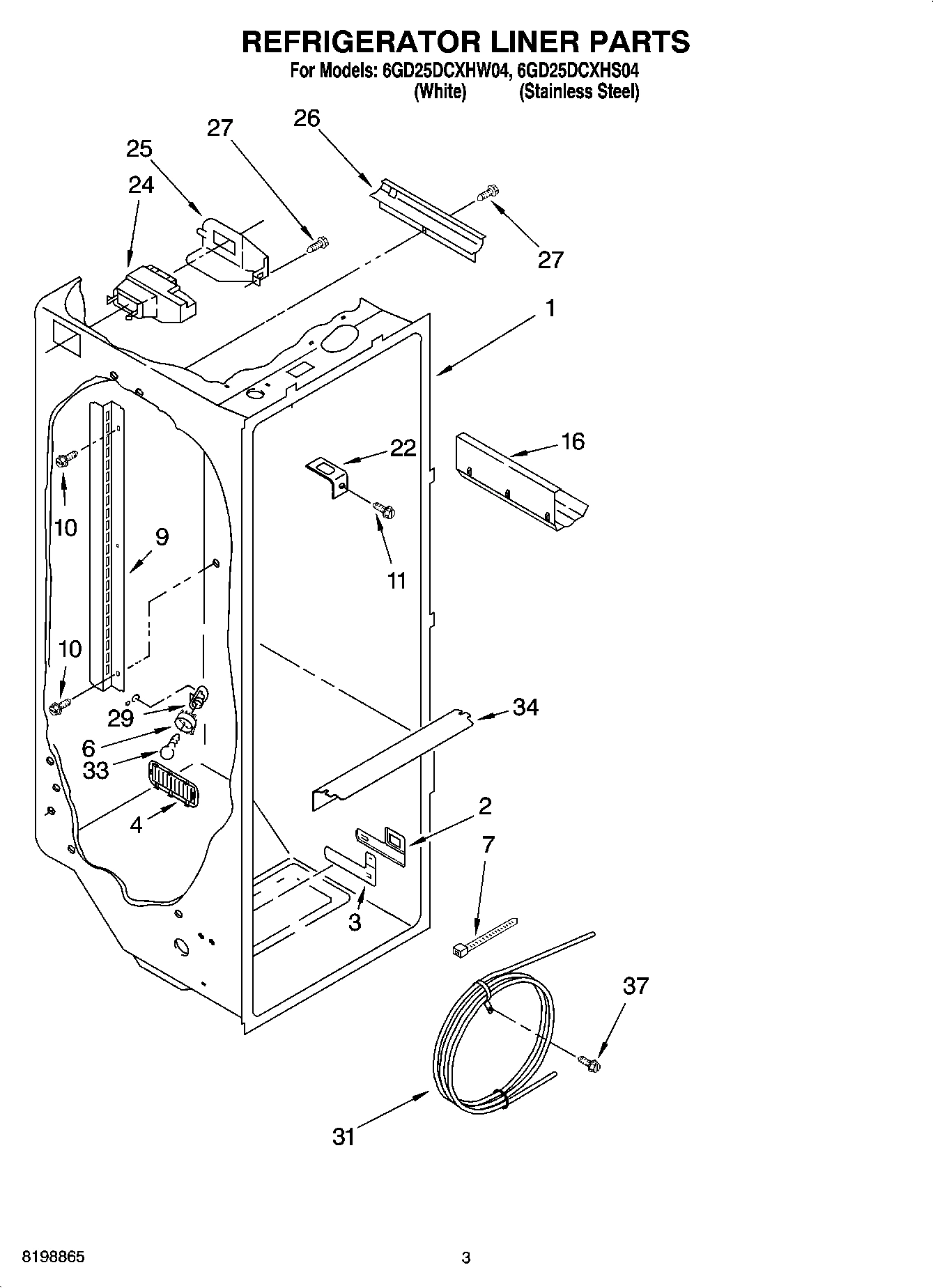 02 - REFRIGERATOR LINER PARTS