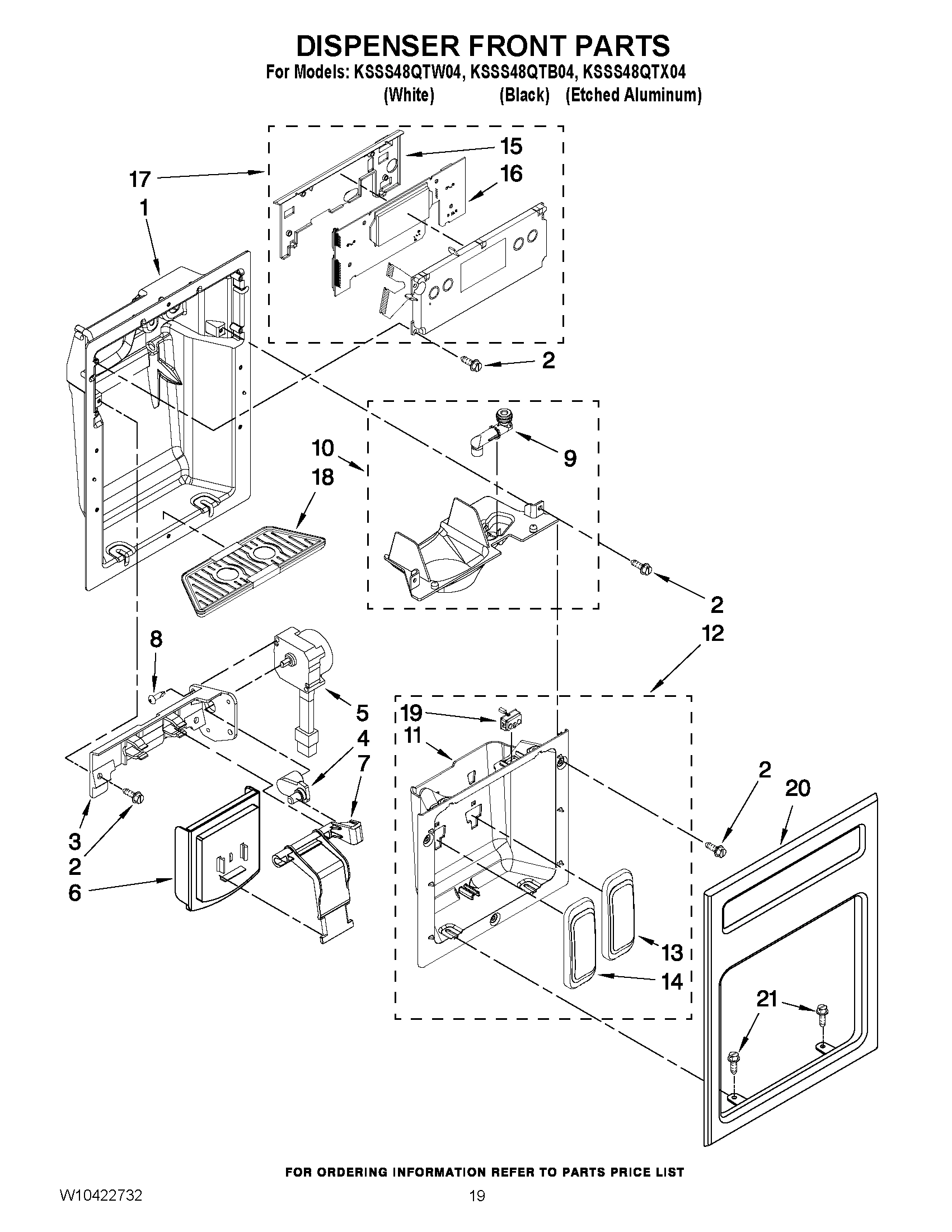 12 - DISPENSER AND FRONT PARTS