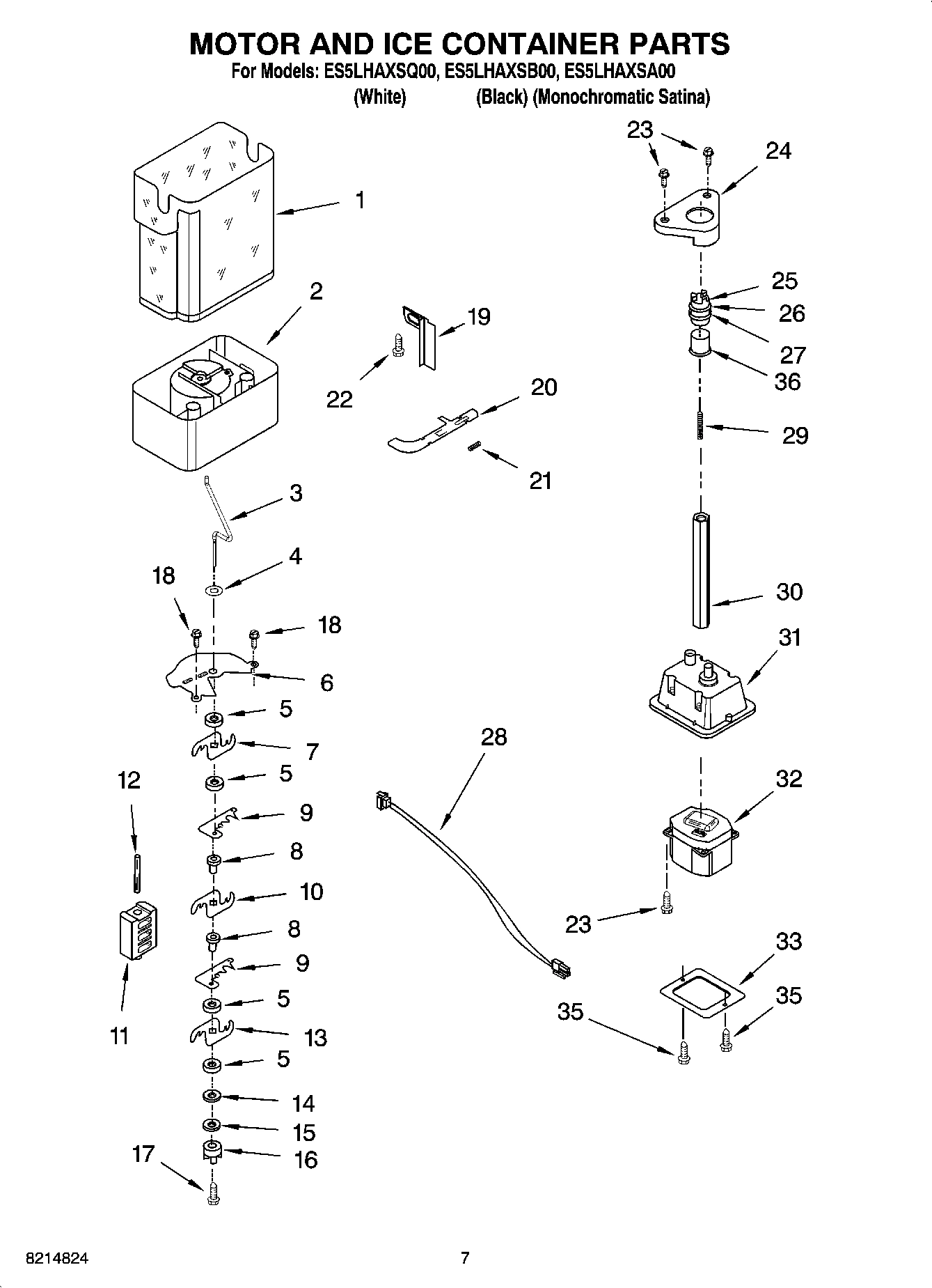 05 - MOTOR AND ICE CONTAINER PARTS