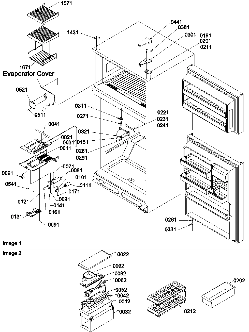 03 - Door Hinges, Freezer Shelf
