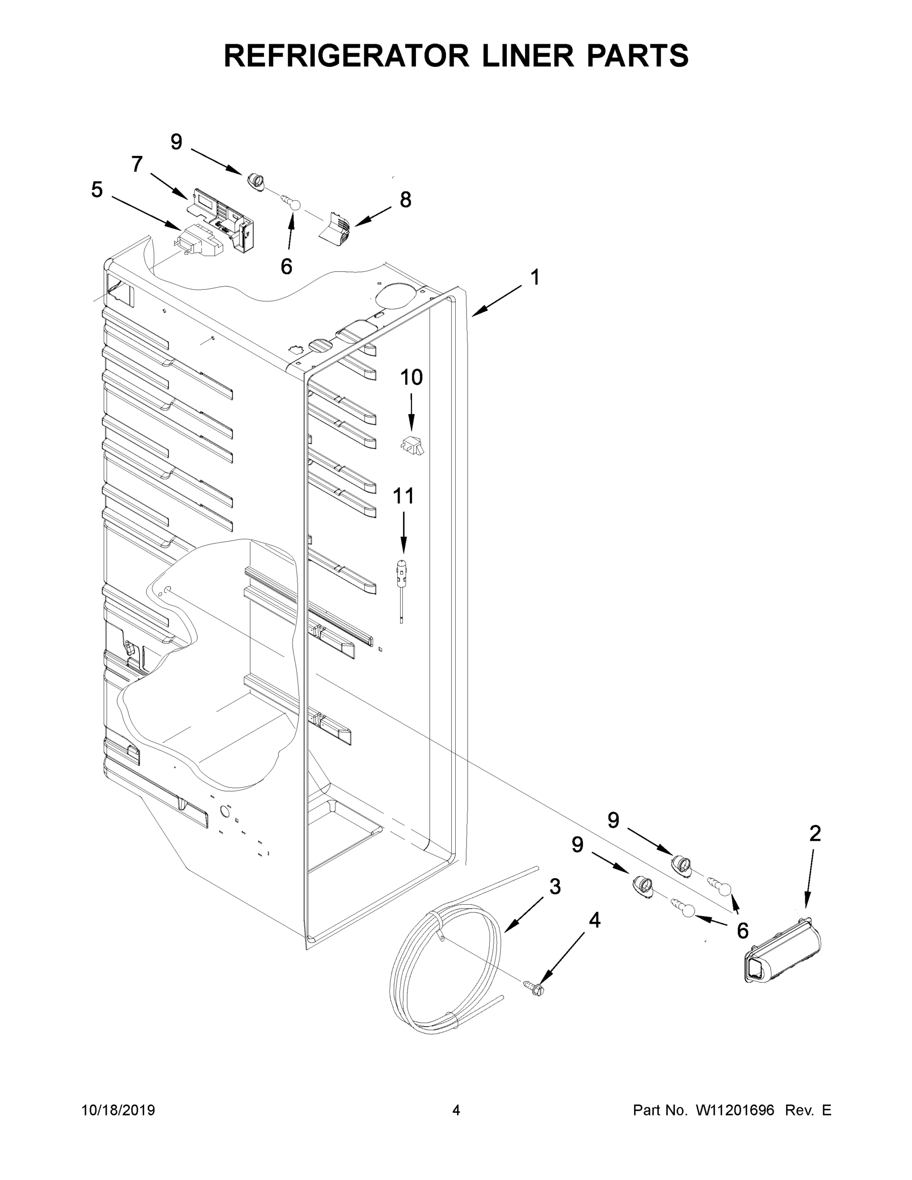 03 - REFRIGERATOR LINER PARTS